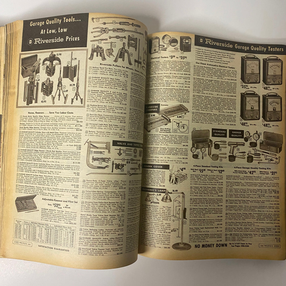 1962 Montgomery Ward Spring and Summer Catalog displaying a range of garage quality tools with pricing, representing vintage home improvement items.