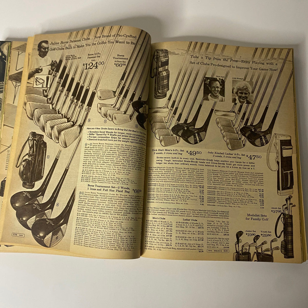 1966 Montgomery Ward Spring and Summer Catalog featuring golf clubs and accessories, designed for improving gameplay and showcasing quality craftsmanship.