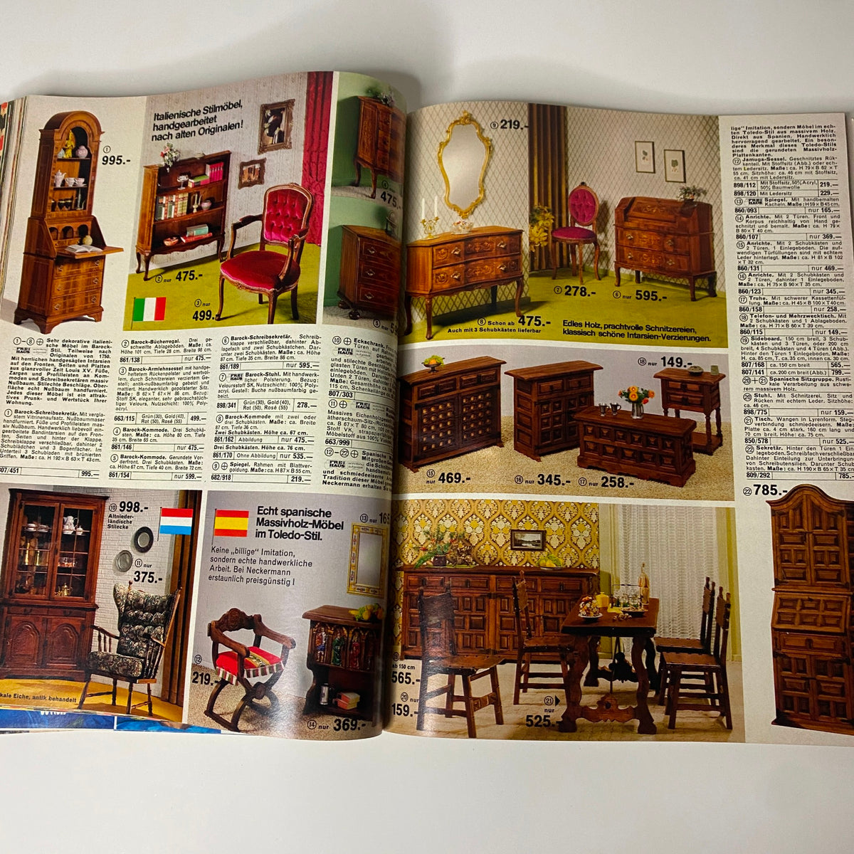 Interior pages of the 1930 Montgomery Ward Spring and Summer Catalog No. 112 showcasing detailed furniture listings and prices, highlighting various styles.
