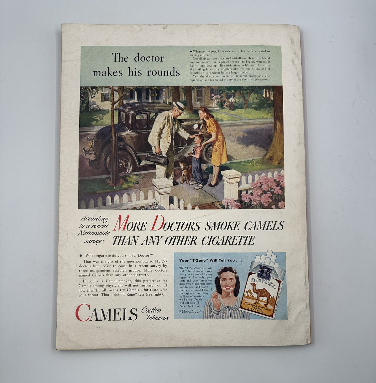 Esquire Magazine October 1946 offers a retro advertisement on the back cover featuring a doctor, highlighting vintage cigarette marketing and cultural norms of the time.