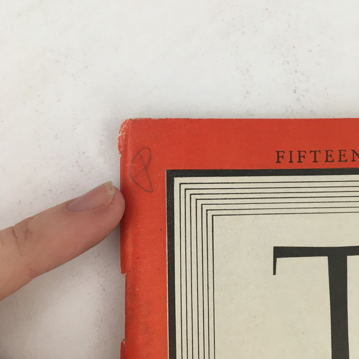 Side view of Time Magazine November 15 1943, highlighting minor wear and markings on the spine.