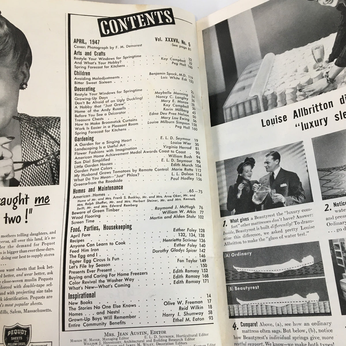 Vintage The American Home April 1947 Flower Fashions with Imagination No Label
