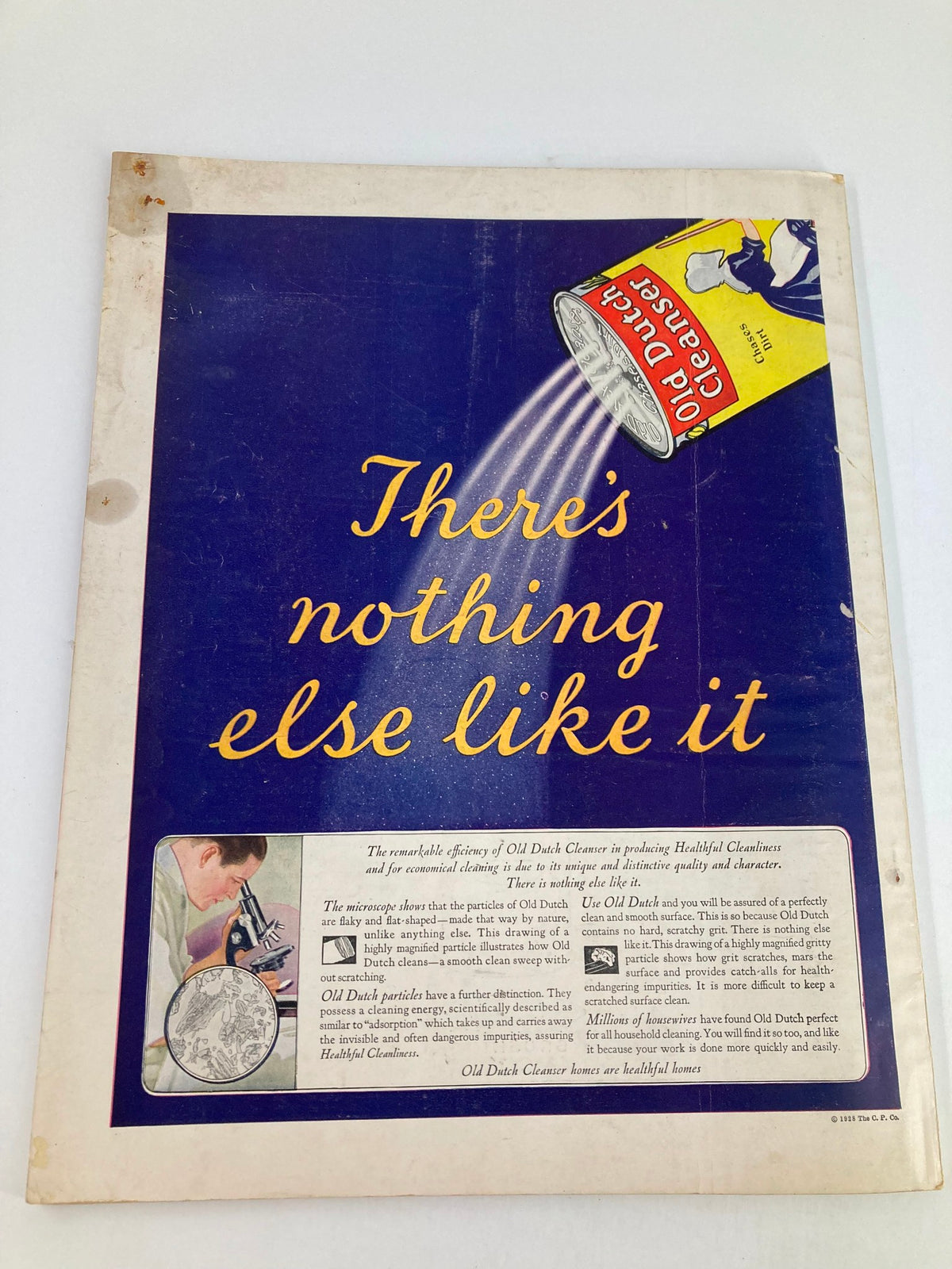Back cover of VTG Delineator Magazine November 1928 by Helen Dryden highlighting an advertisement for Old Dutch Cleanser.