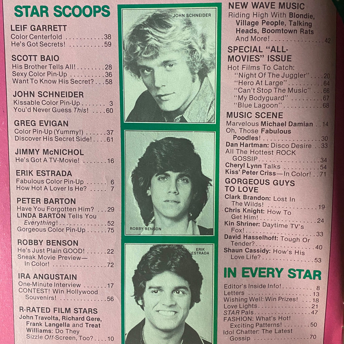 Tiger Beat Star Magazine May 1980 Robby Benson David Hasselhoff w Poster