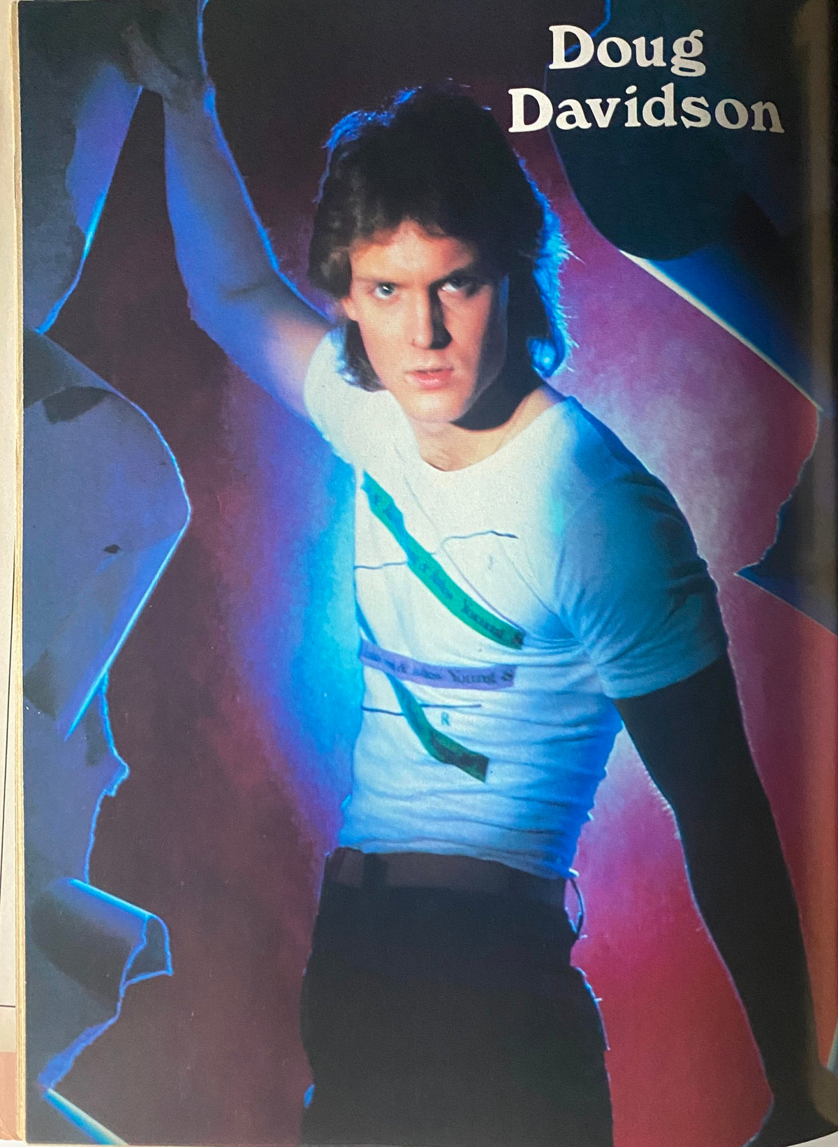 Full-page feature of Doug Davidson from Tiger Beat Star Magazine March 1982, highlighting his youthful look and vibrant style, representing the pop culture of the 1980s.