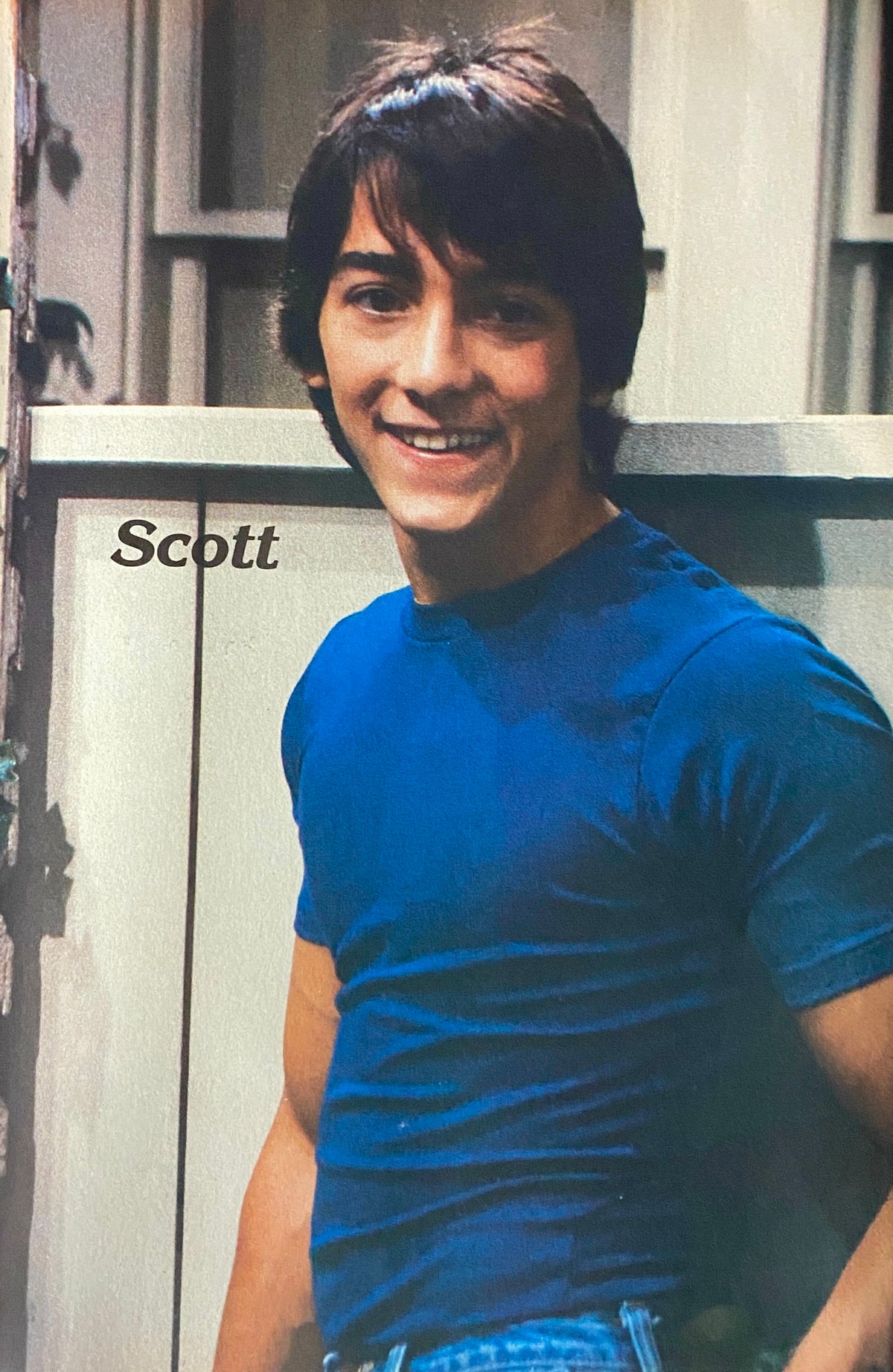 Image from Tiger Beat Star Magazine October 1982 featuring Scott, a teenage boy with dark hair and a blue shirt, capturing the youthful essence of 1980s teen idol culture.