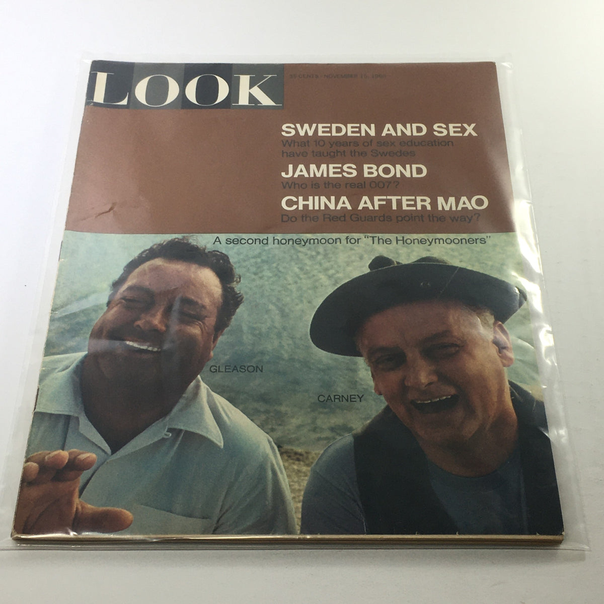 Cover of Look Magazine, November 15, 1966, featuring articles on Sweden and Sex, James Bond, and China After Mao, with an image of two smiling men.