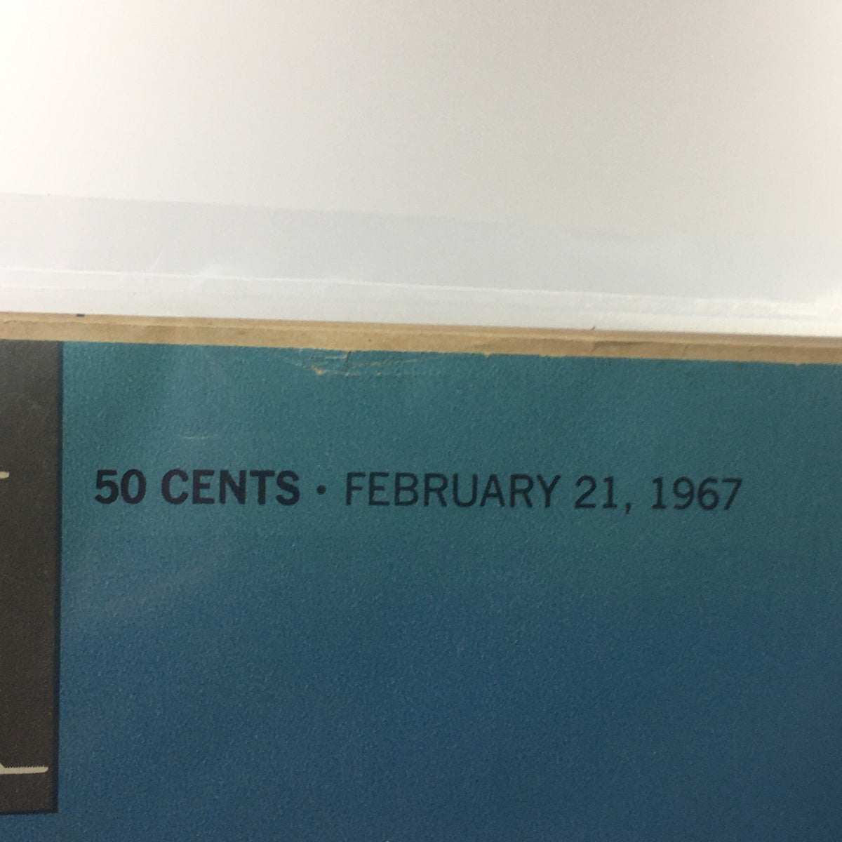 Close-up of Look Magazine covering the date and price, highlighting '50 CENTS • FEBRUARY 21, 1967'.