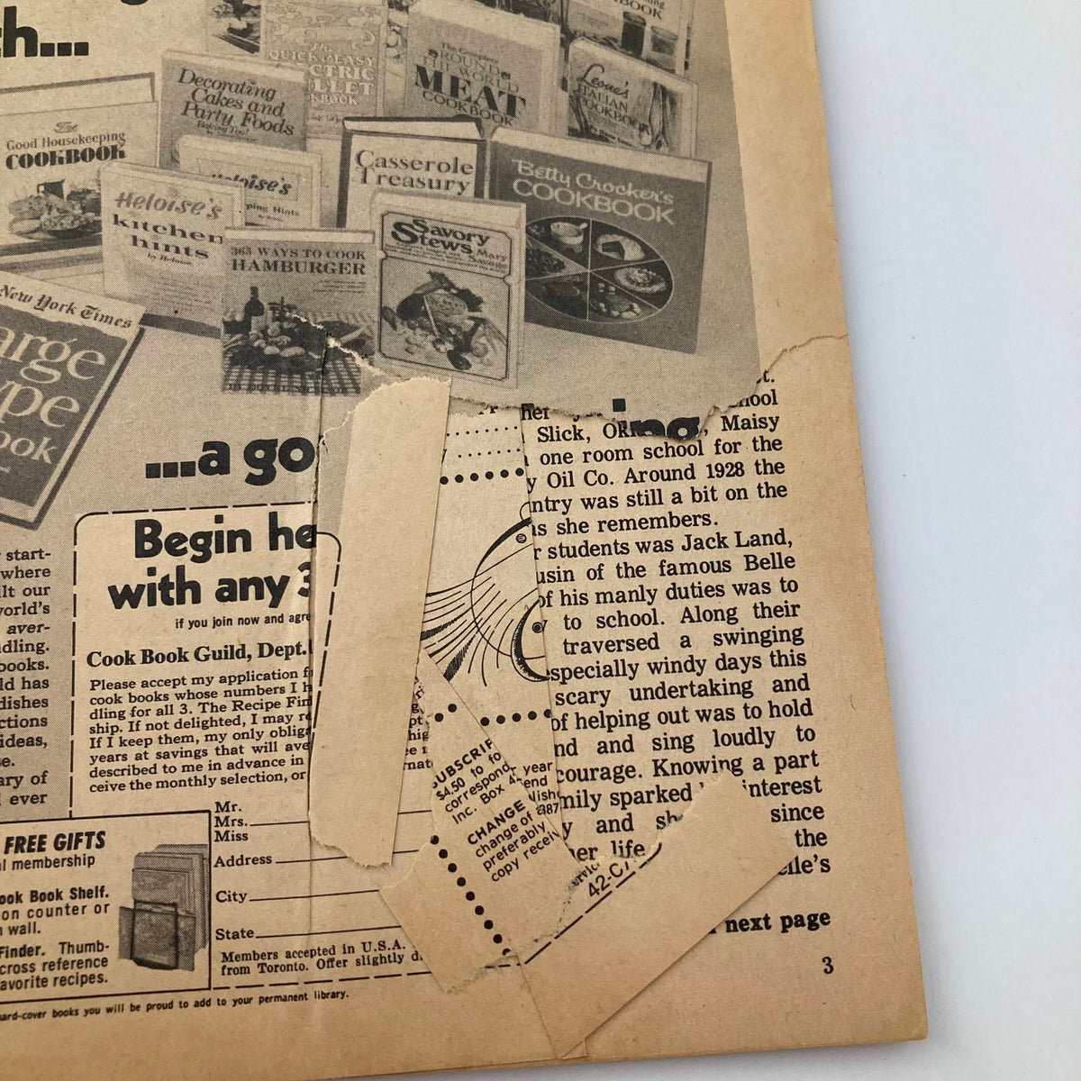 Back cover of VTG Women's Circle Magazine November 1971 displaying advertisements and subscription details, reflecting 1970s magazine design and cultural elements.
