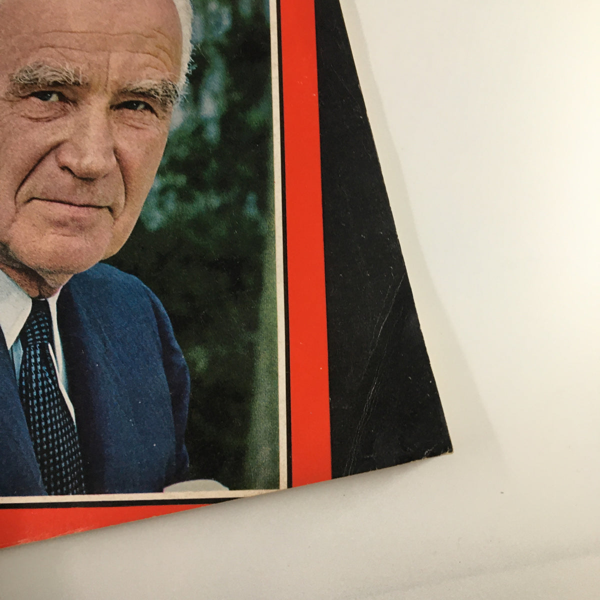Close-up of the VTG Newsweek Magazine March 13 1967 showing Henry R. Luce's portrait, highlighting the magazine's vintage condition and authentic label.