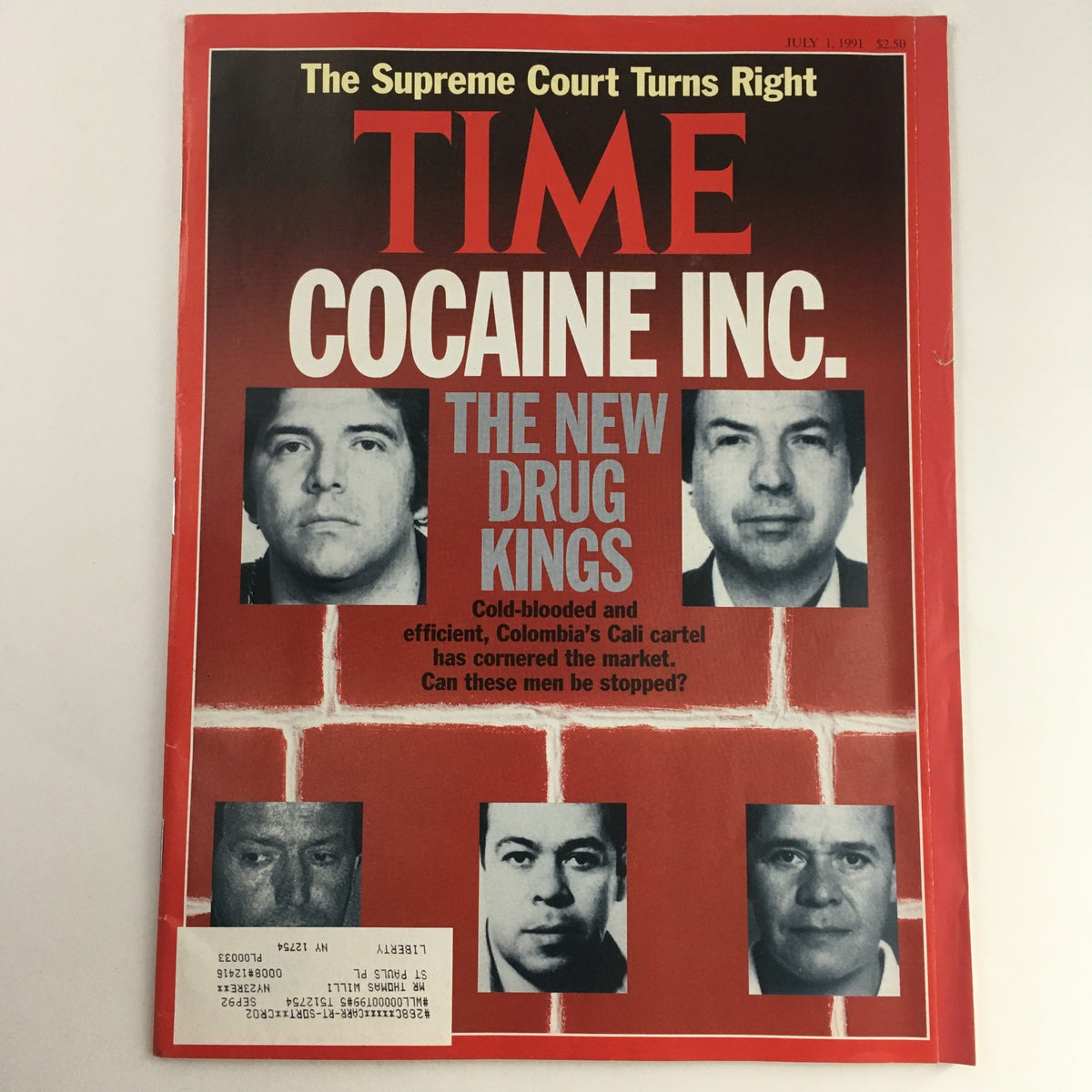 Time Magazine July 1 1991 José Santacruz Londoño & Colombia Cali Cartel