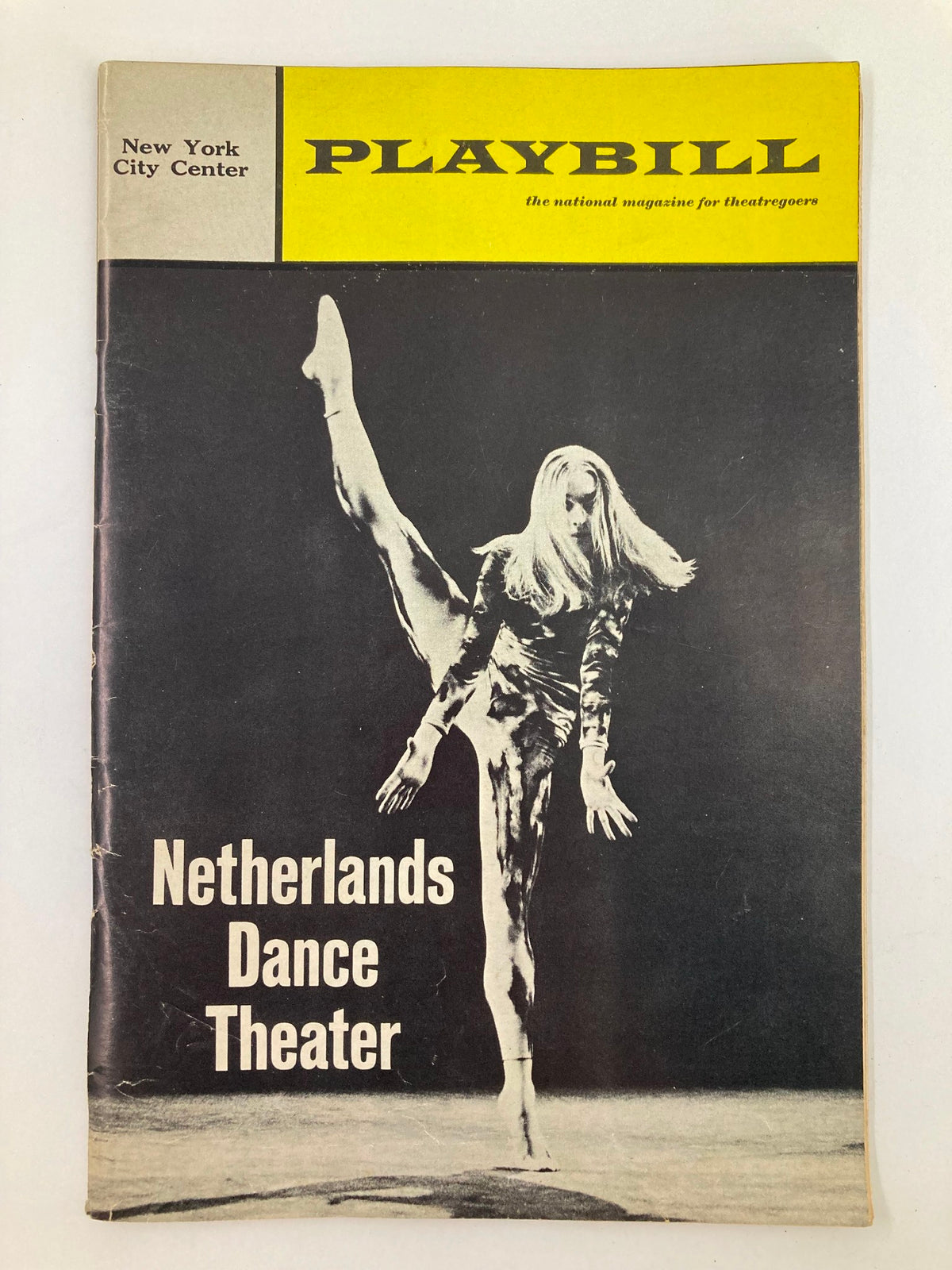 1968 Playbill New York City Center Netherlands Dance Theater cover featuring a dancer in motion, highlighting the artistic essence of the performance by Carel Birnie.