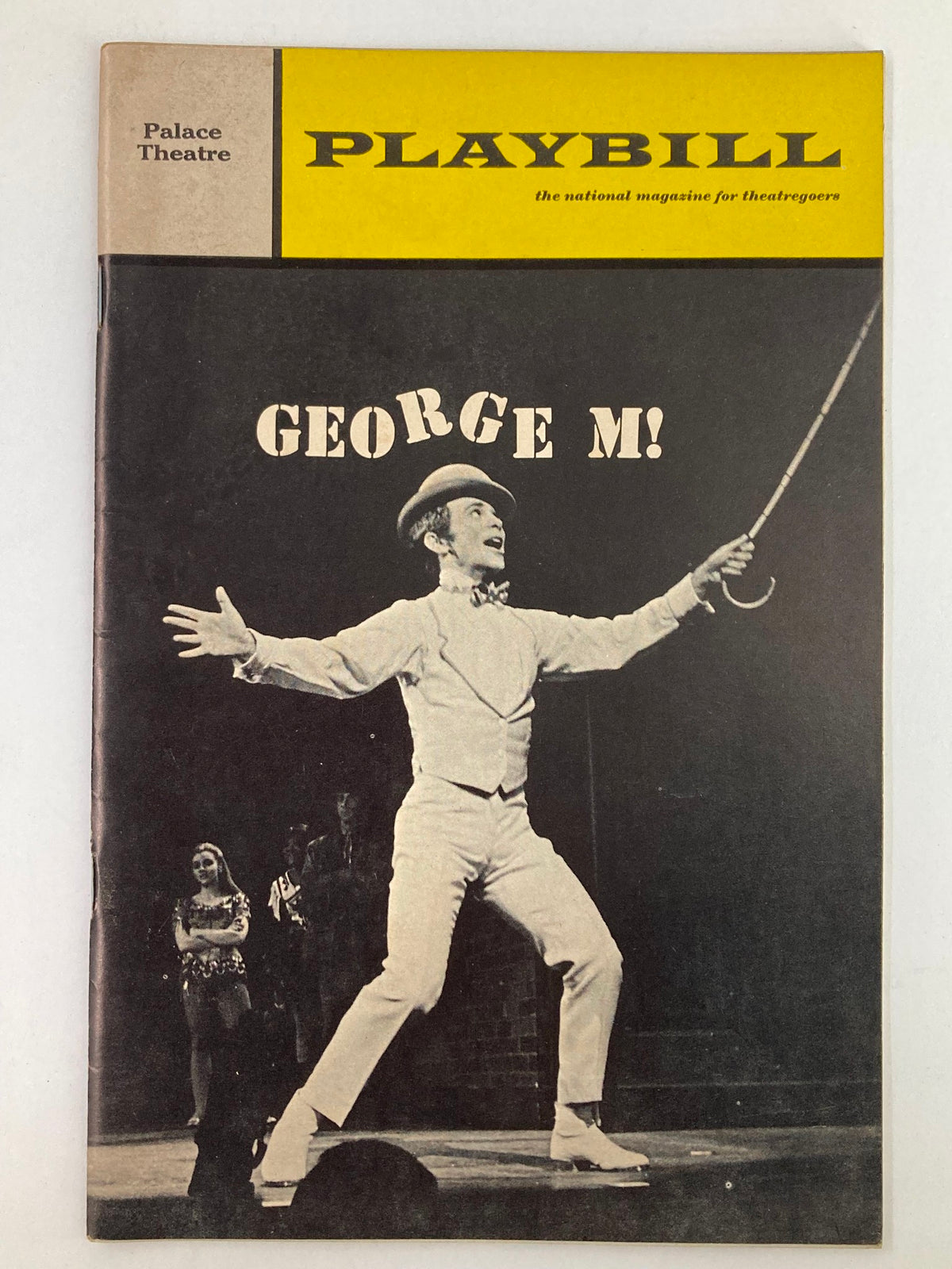 1969 Playbill The Palace Theatre for George M!, featuring a performance by Joel Grey, showcasing the vibrant energy of the musical.