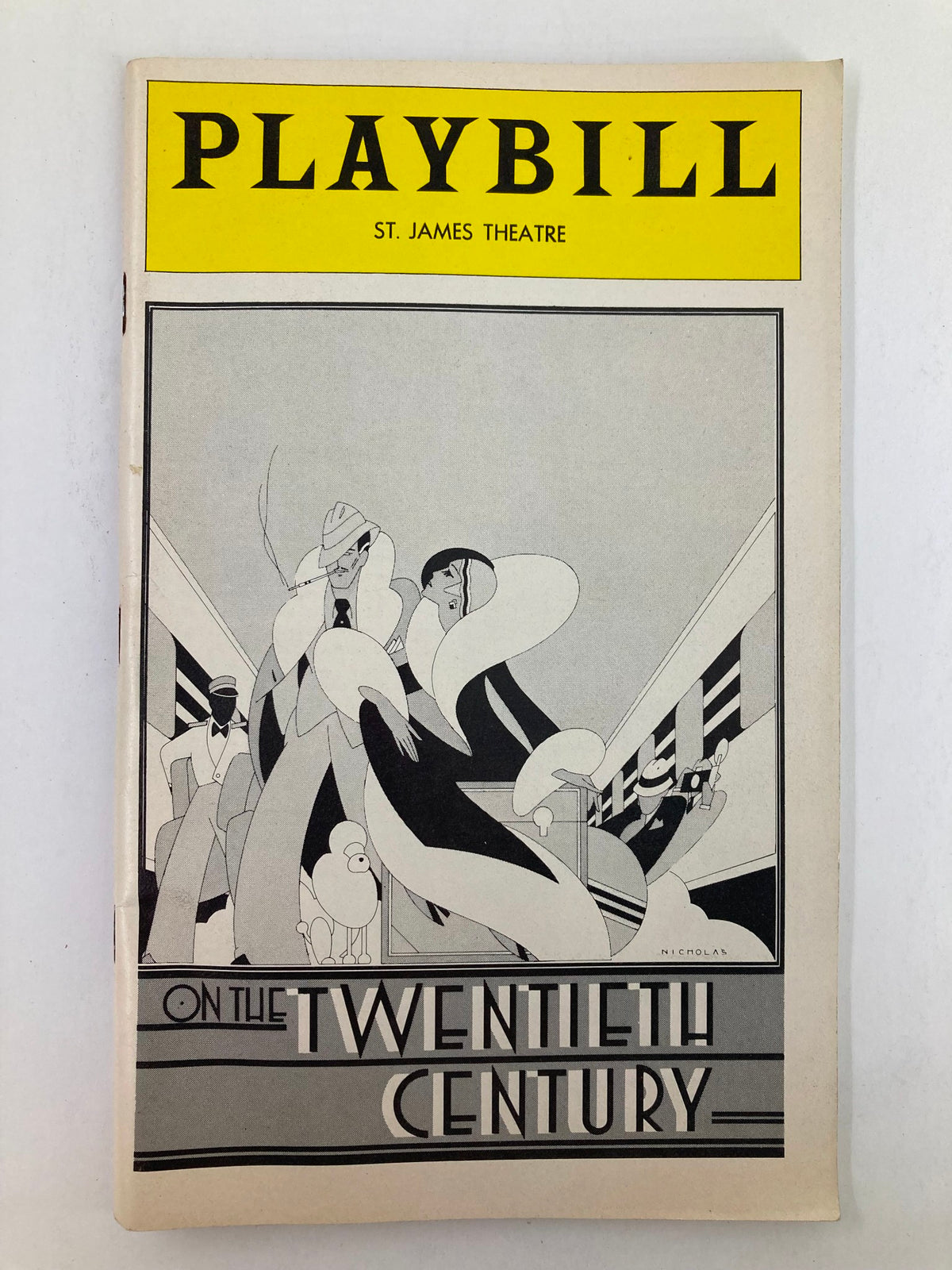 Cover of the 1978 Playbill from St. James Theatre featuring the production 'On The Twentieth Century' with John Cullum. A classic design showcasing 1970s Broadway theatrical style.