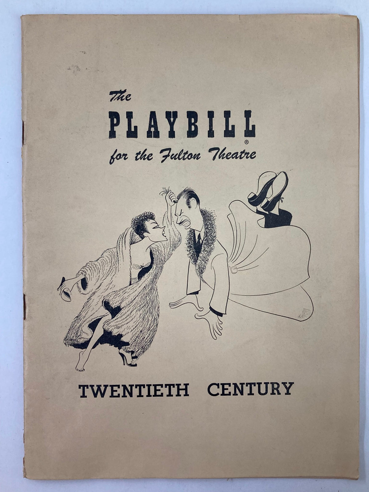 1951 Playbill for the Fulton Theatre showcasing the production of Twentieth Century featuring Jose Ferrer and Gloria Swanson with artistic cover design.