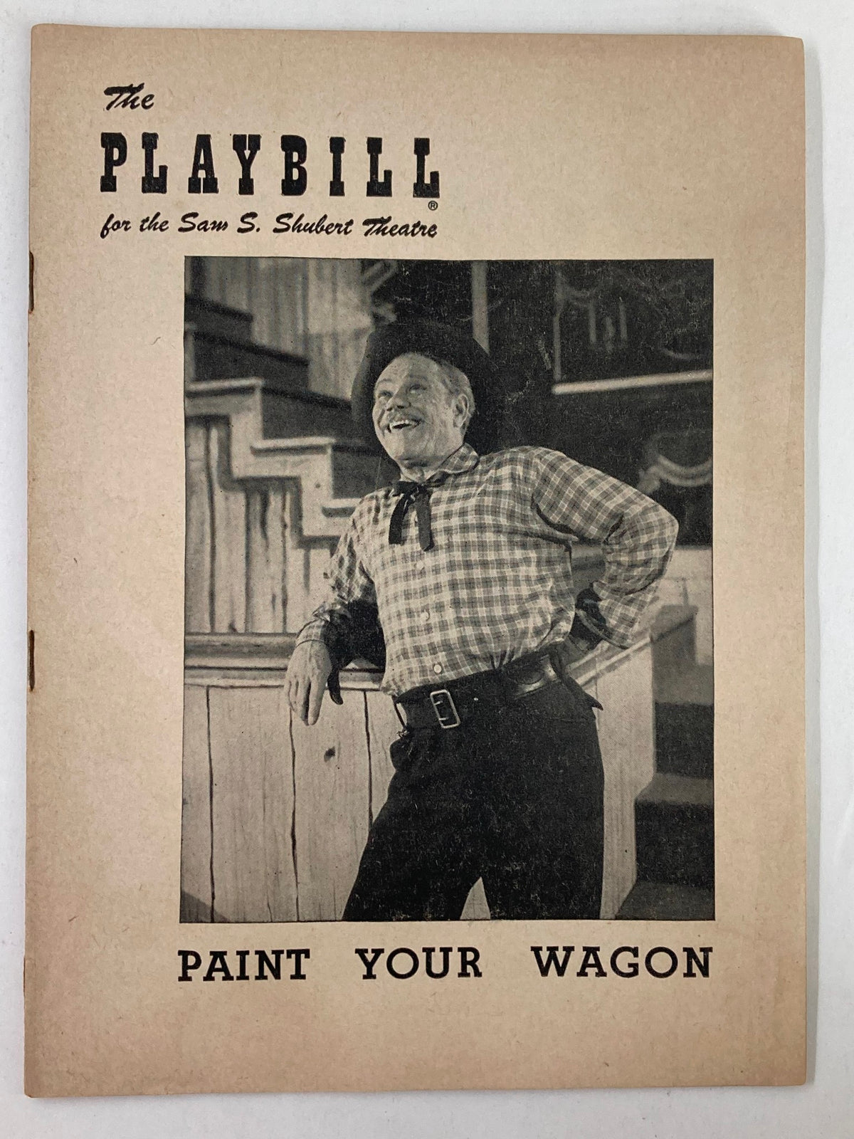 1952 Playbill for Paint Your Wagon featuring James Barton at the Sam S. Shubert Theatre, showcasing a vintage black and white photo of the actor in character.