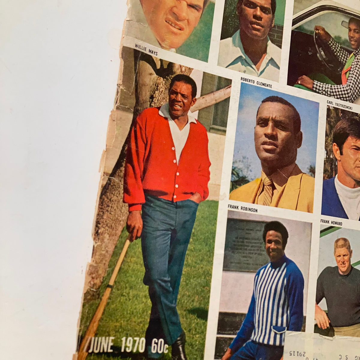 VTG Ebony Magazine June 1970 featuring Willie Mays in a red cardigan, capturing a moment of baseball history.