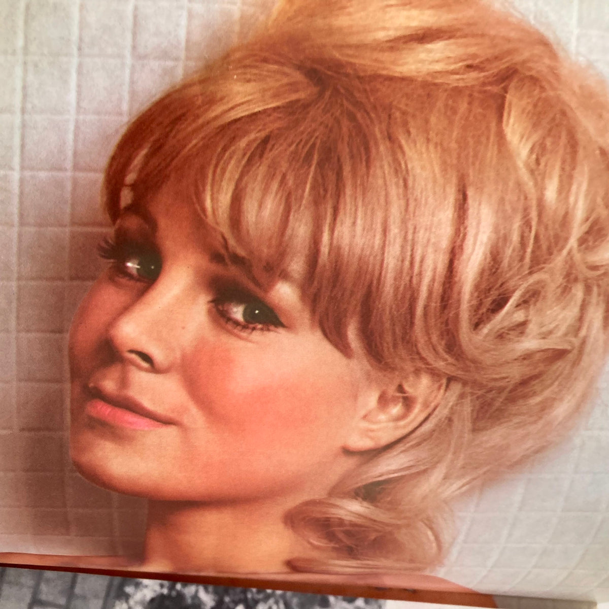 VTG Playboy Magazine August 1966 interior shot of a blonde model with a retro hairstyle, highlighting the classic beauty of the era.