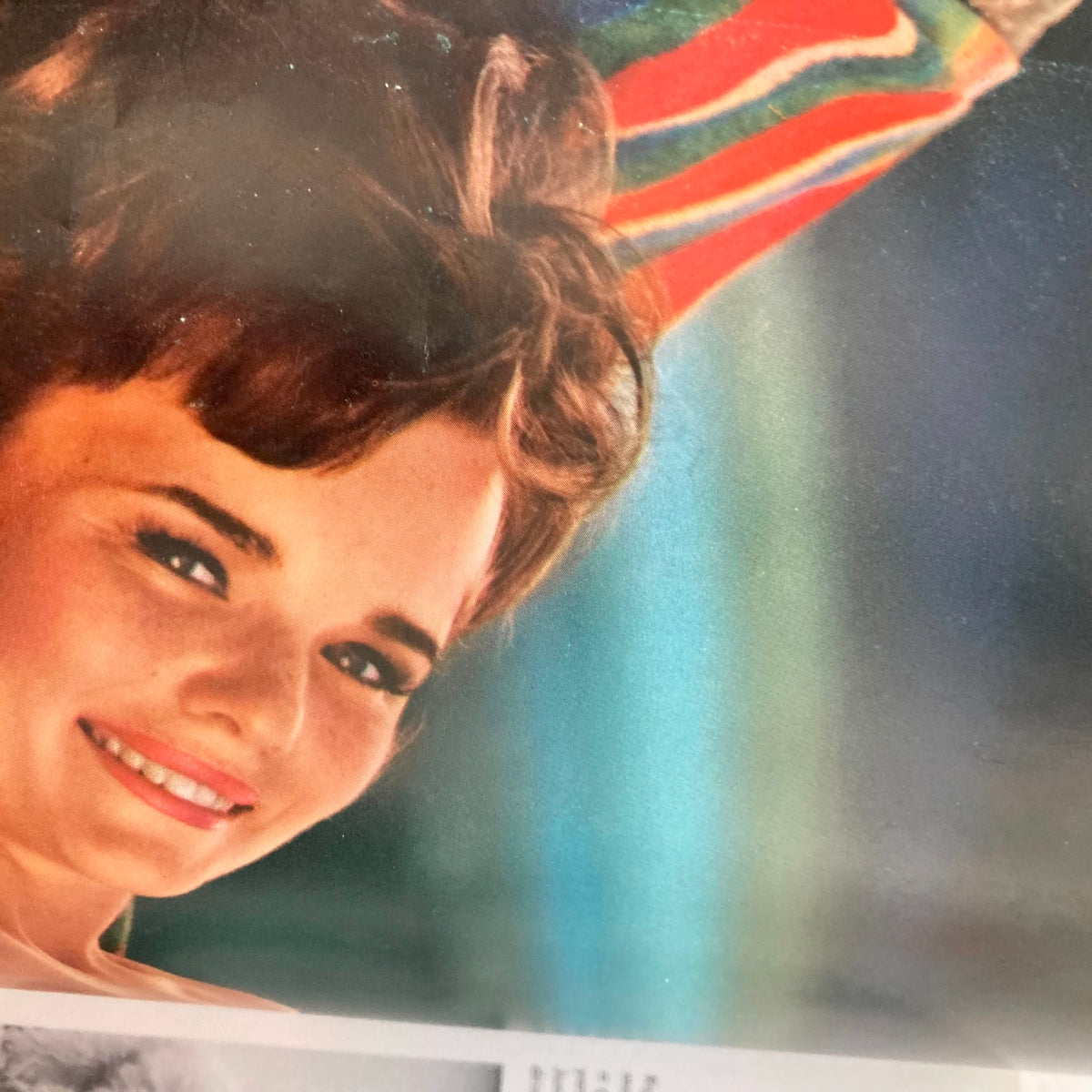 Close-up of Mary Warren, the centerfold from VTG Playboy Magazine June 1966, showcasing her smile and vintage hairstyle.