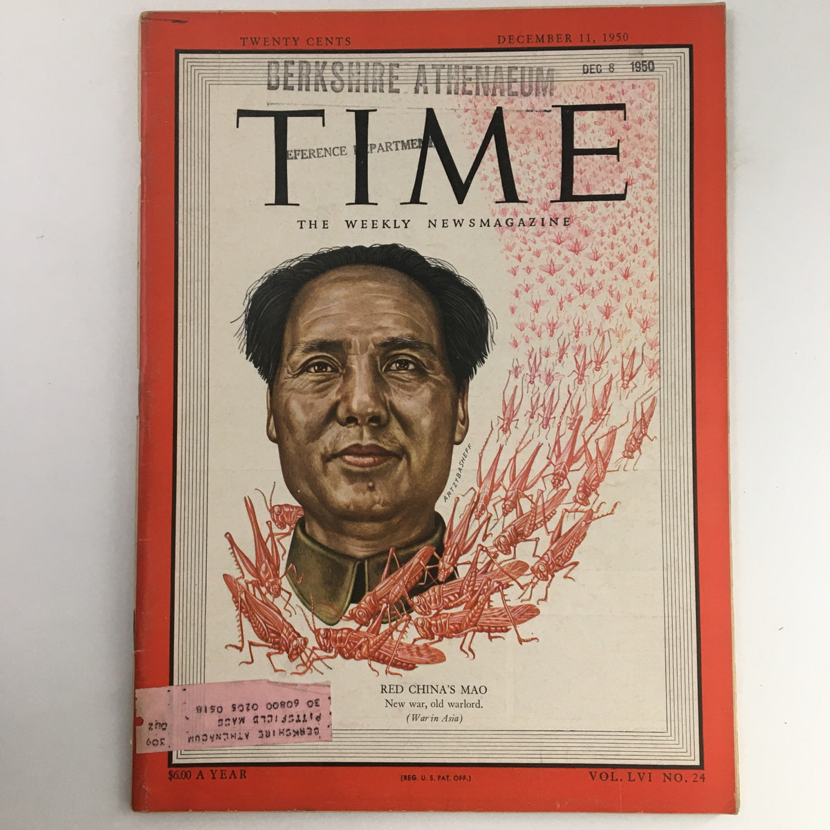 Time Magazine December 11 1950 Vol 56 #24 Red China's Mao Zedong