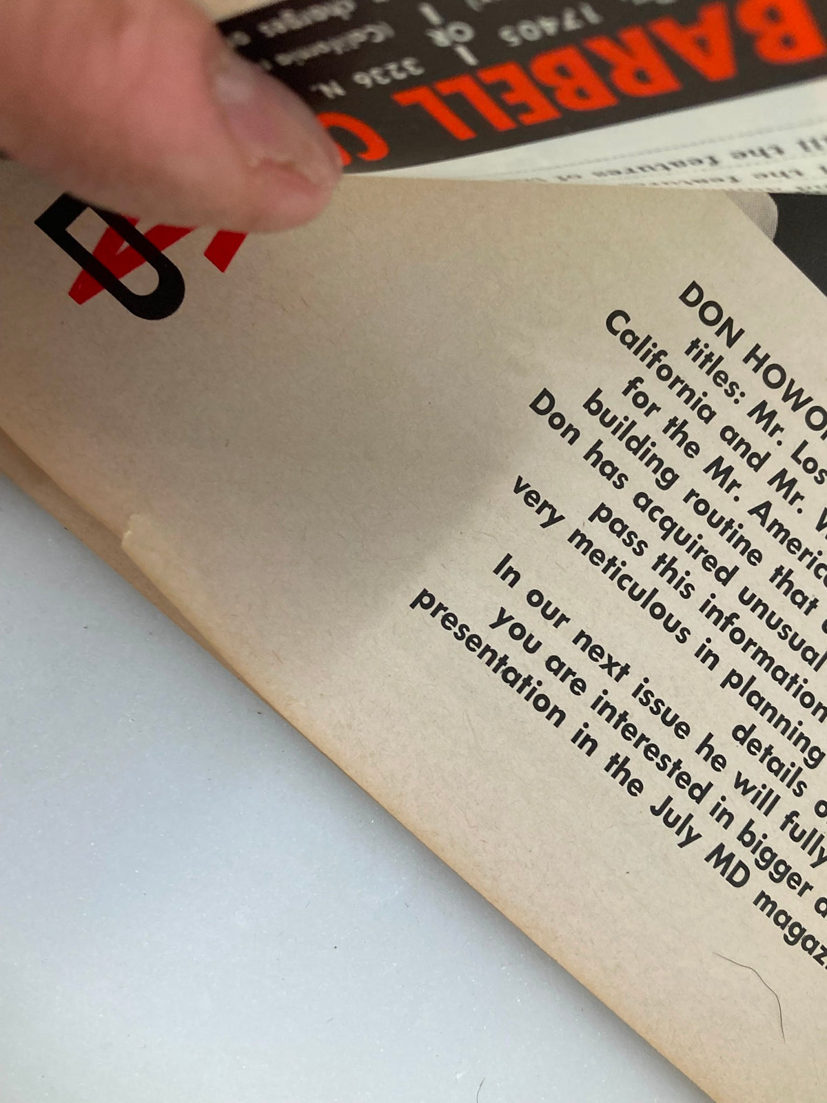 Interior page of VTG Muscular Development Magazine June 1964 Vol 1 #6 showing an article about Mr. America and bodybuilding routines, emphasizing the magazine's historical content.