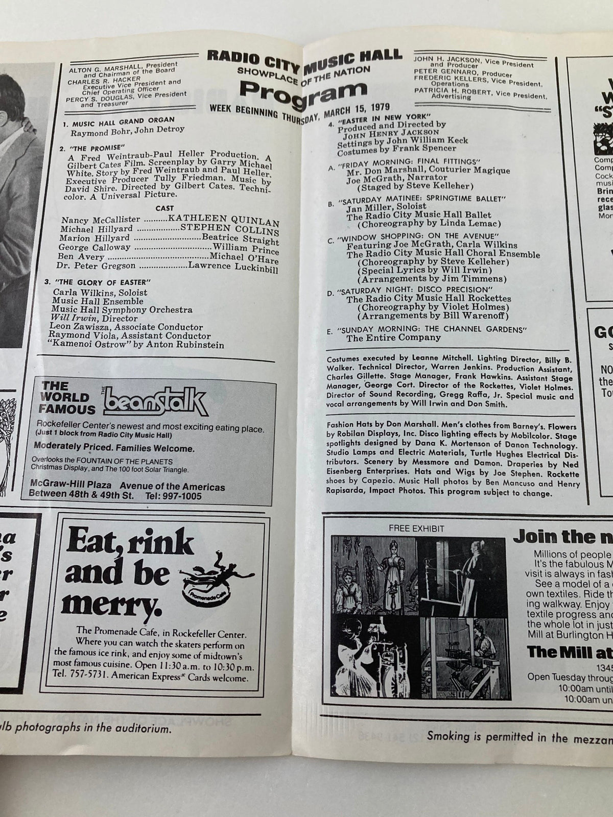 1979 Radio City Music Hall Program showcasing the Easter production, featuring detailed event information and nostalgic illustrations.