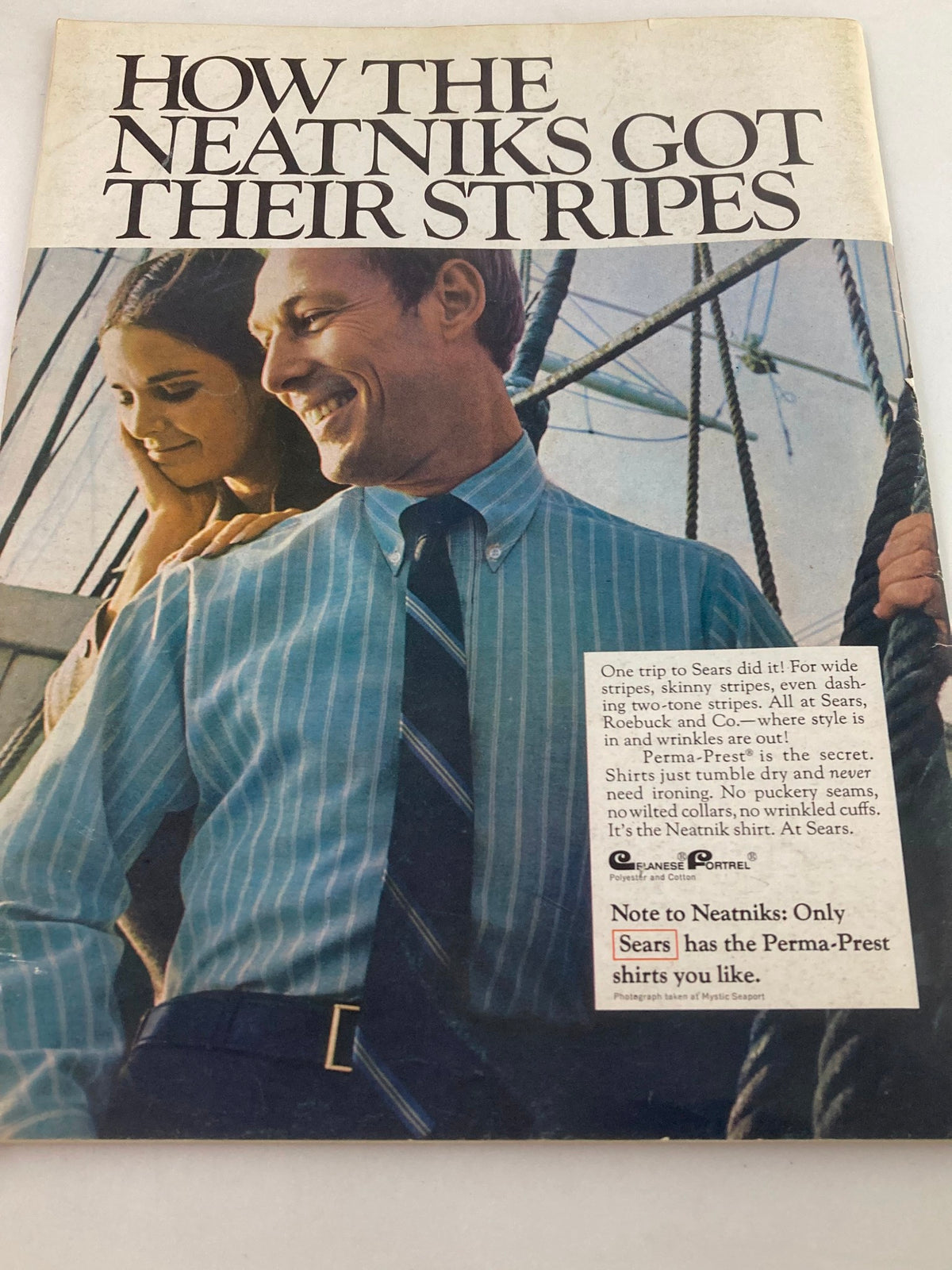 Cover of the 1969 NHL Bobby Hull Philadelphia Flyers vs Chicago Black Hawks Vol 2 #29, showcasing a promotional advertisement for Perma-Prest shirts by Sears.