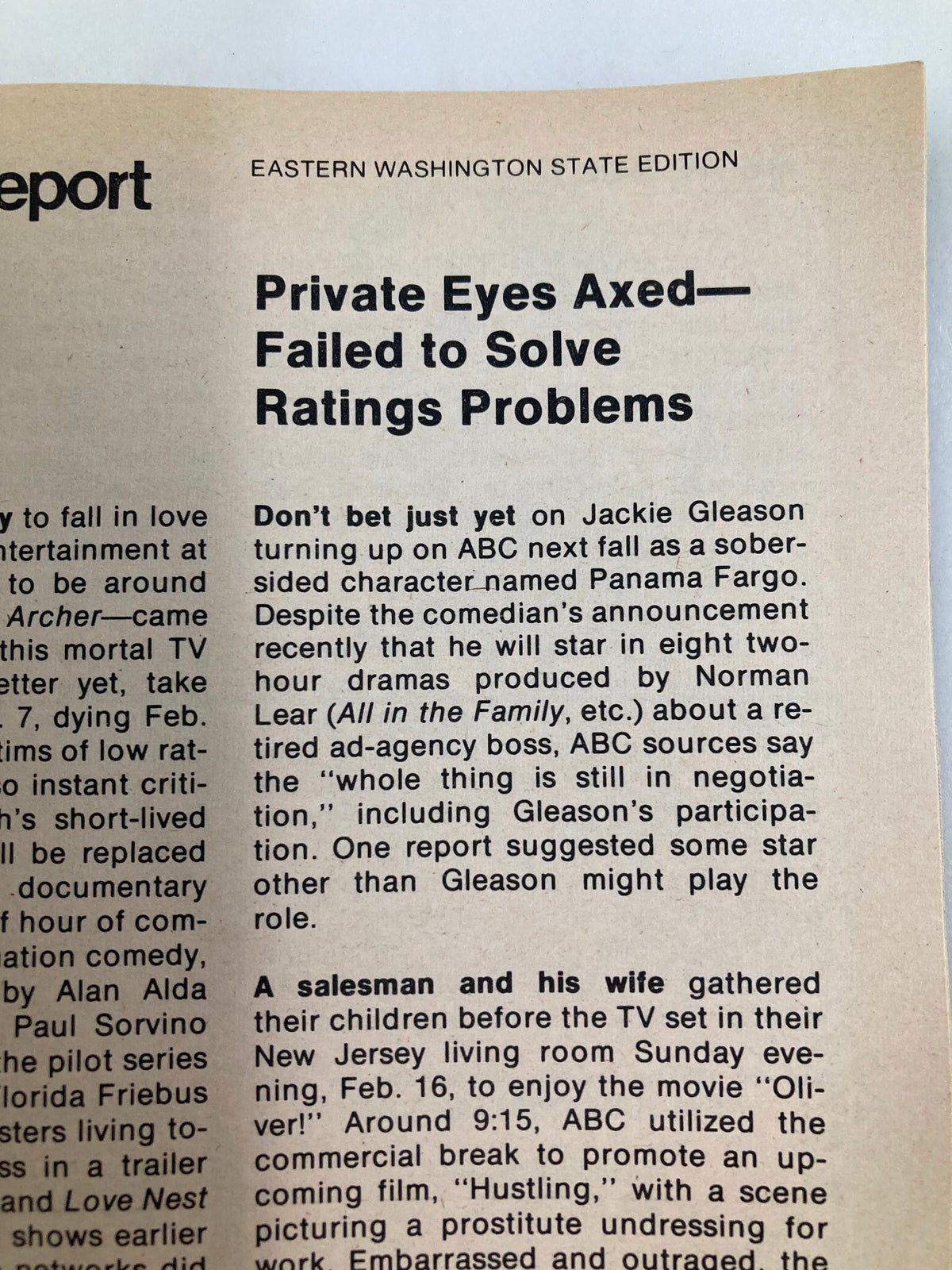 Eastern Washington State Edition of TV Guide Magazine March 1 1975 #1144, featuring an article on television ratings problems and commentary on upcoming shows during that era.