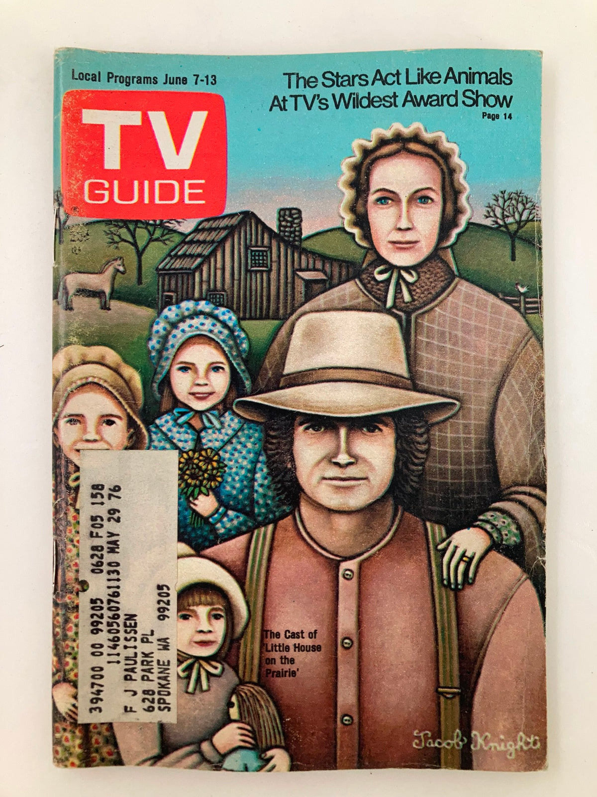Cover of TV Guide Magazine June 7, 1975, featuring characters from Little House on the Prairie, showcasing vintage television culture.