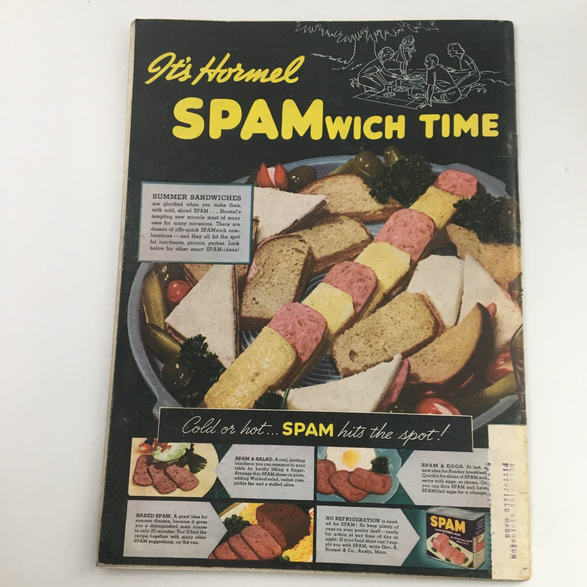Cover of Time Magazine dated May 23, 1938, Vol 31 #21 featuring industrialist Donald Wills Douglas Sr. The cover showcases advertisements and recipes for Hormel's SPAM, complemented by a colorful presentation of sandwiches, emphasizing the culinary versatility of SPAM.