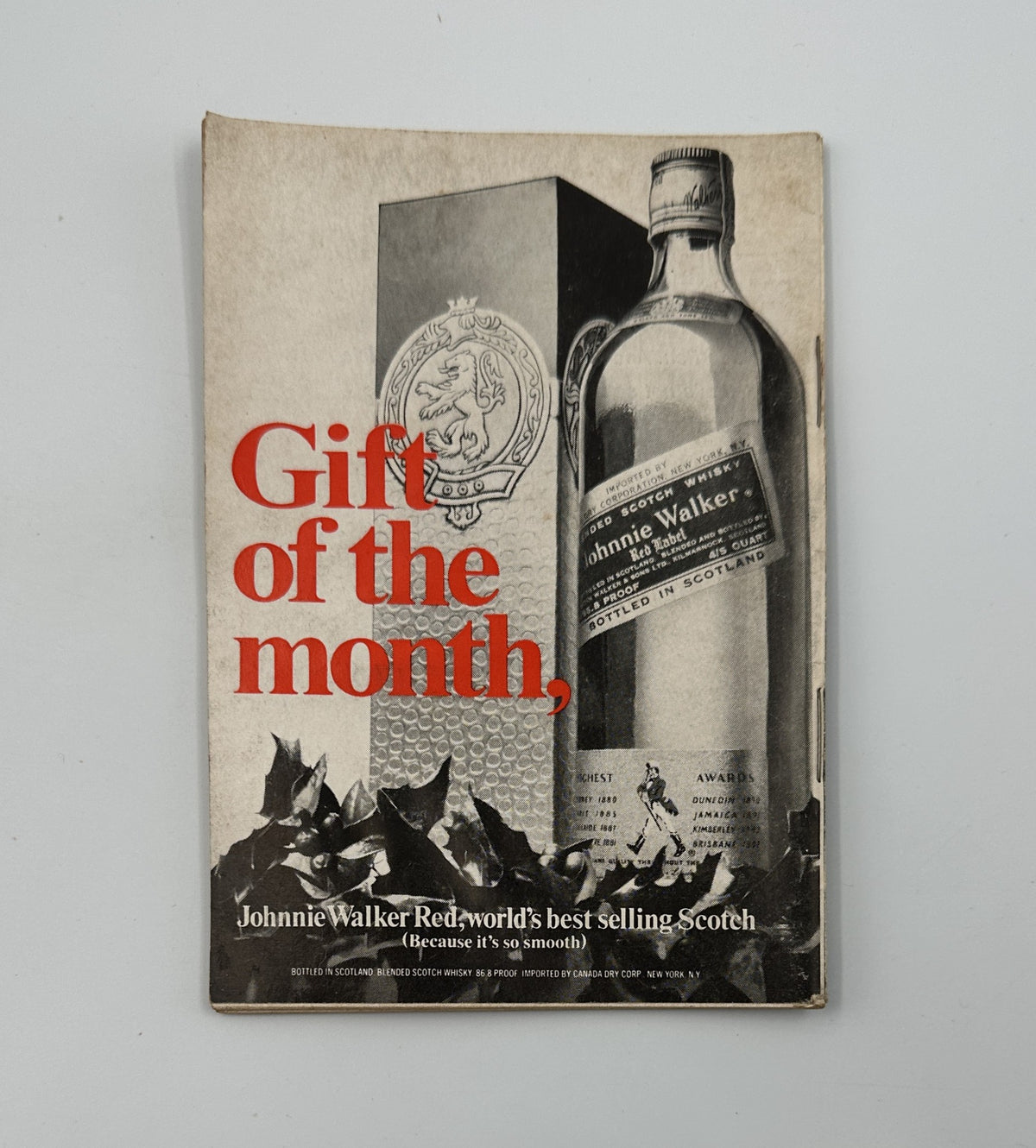 Jet Magazine January 16, 1969 advertisement for Johnnie Walker Scotch, titled 'Gift of the month,' highlighting the brand as a best-selling beverage.