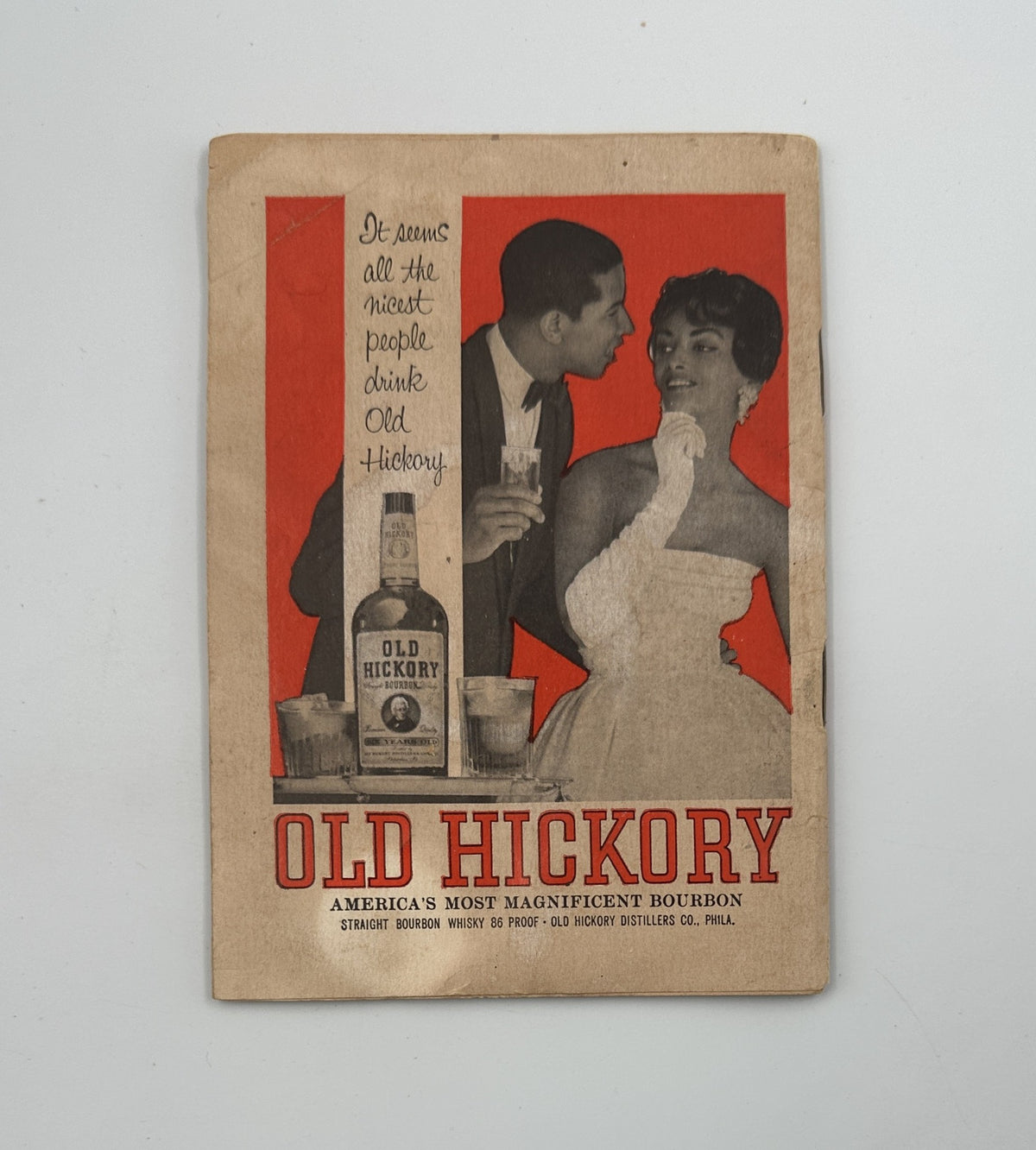 Back cover of Jet Magazine April 29, 1965 advertising Old Hickory bourbon with a couple enjoying the drink.
