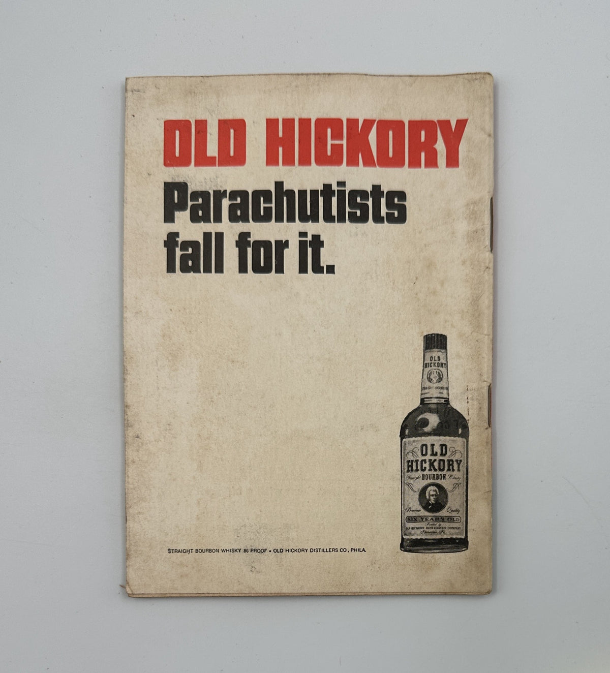 Back cover of Jet Magazine from April 25, 1968 featuring an advertisement for Old Hickory whiskey.