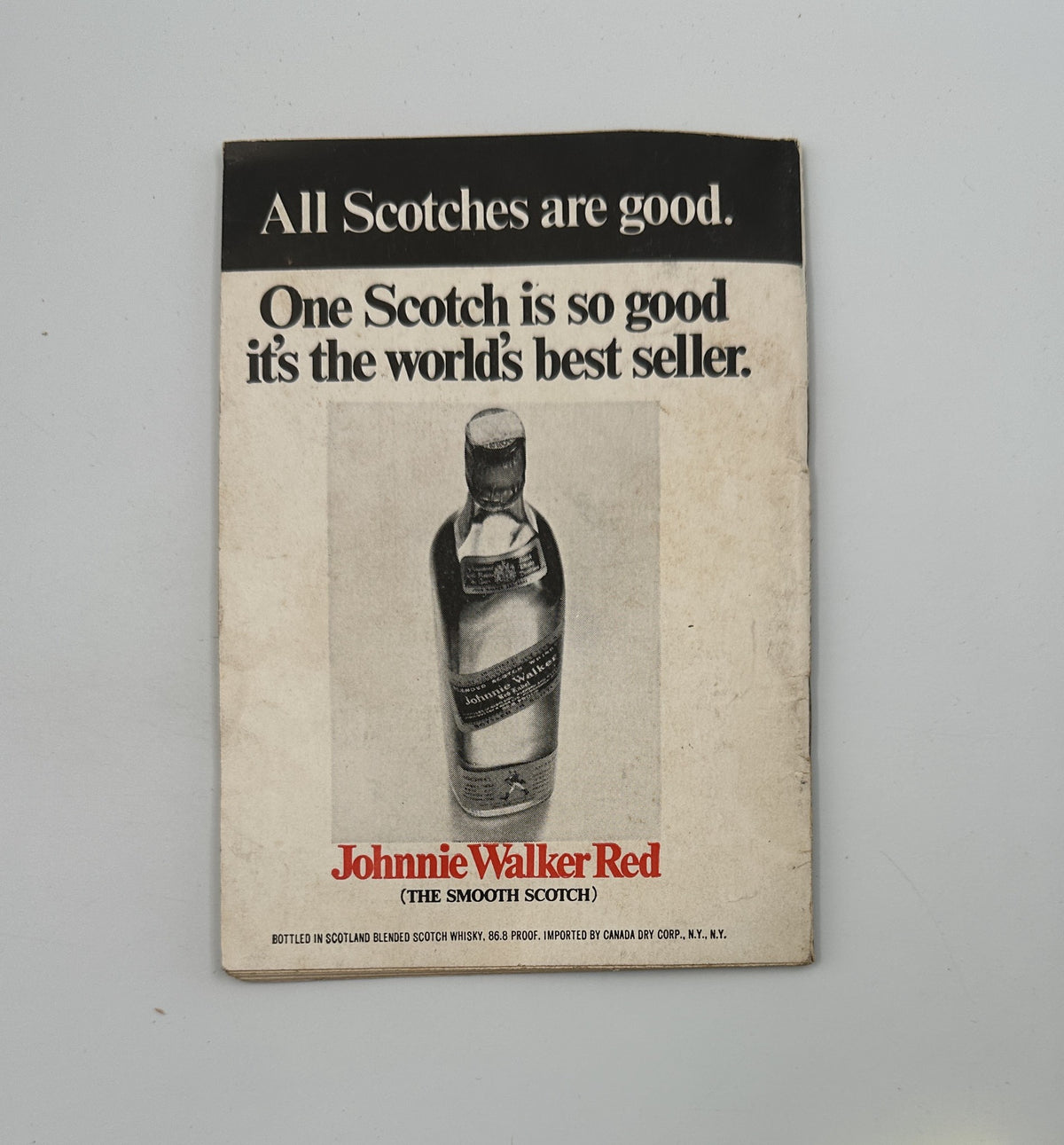 Back cover advertisement of Jet Magazine featuring Johnnie Walker Red, promoting its reputation as the world's best-selling Scotch. Part of the June 20, 1968 issue related to Robert Kennedy's tragedy.