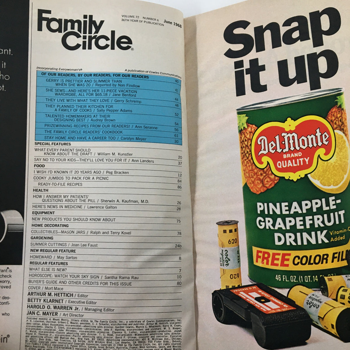 Vintage Family Circle Magazine June 1968 Gerry is Prettier and Slimmer No Label