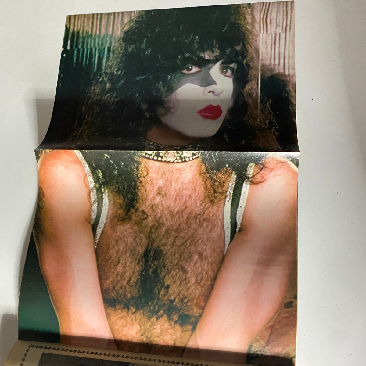 Stunning centerfold of Paul Stanley from 16 Magazine June 1979, showcasing his iconic makeup and glamorous stage presence.