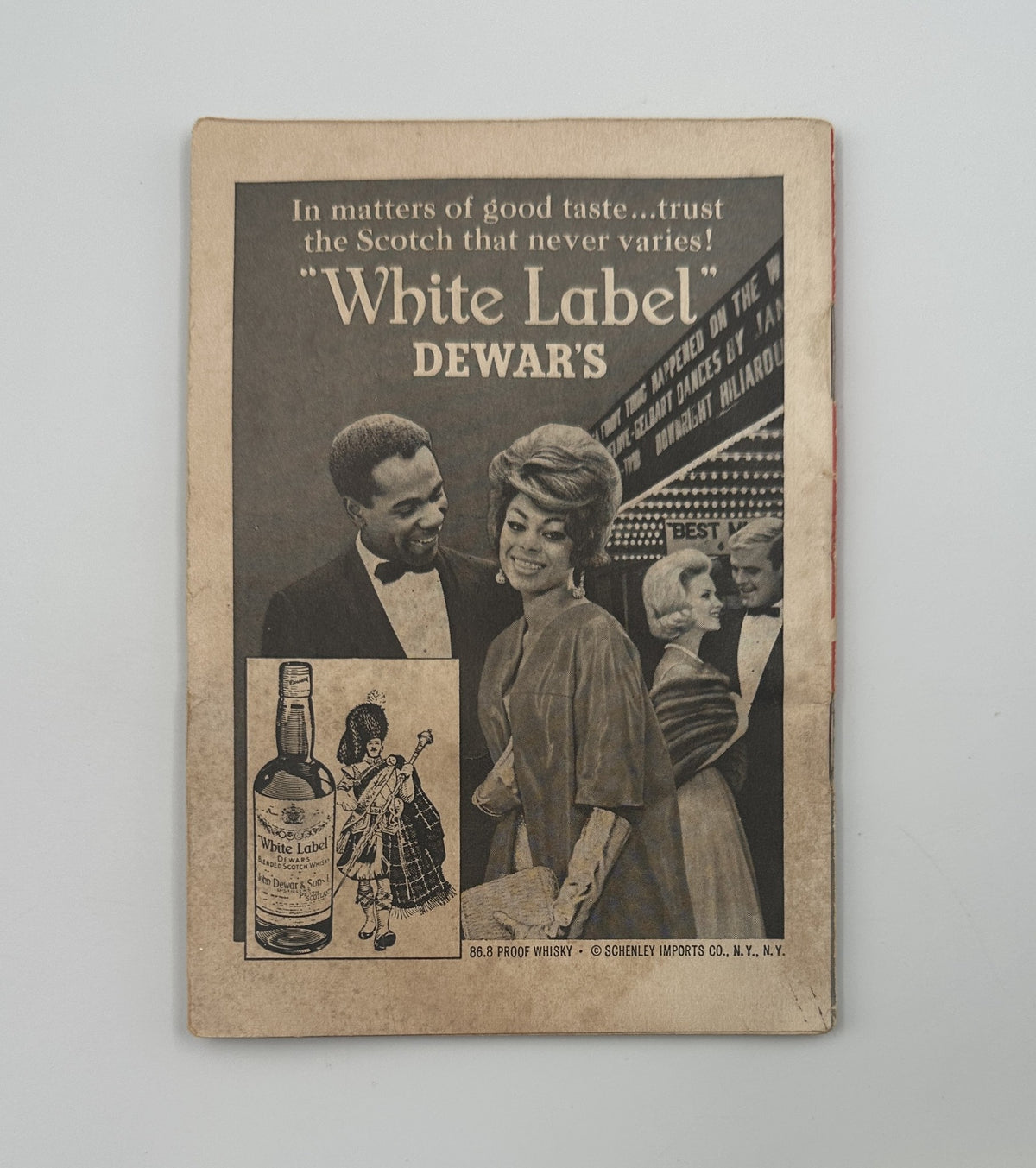 Cover image of Jet Magazine from February 11, 1965 featuring a sit-in theme and actress Joyce Meadows, showcasing an advertisement for Dewar's White Label Scotch.
