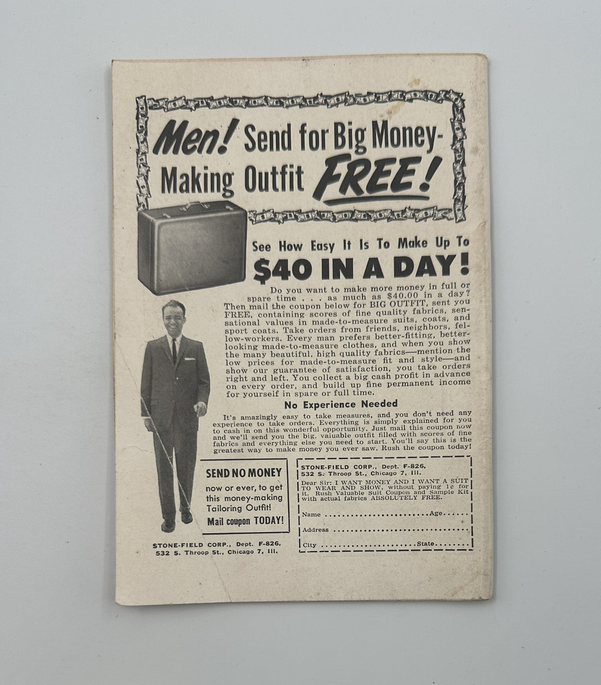 Jet Magazine March 30, 1961 advertisement for a money-making outfit, promising substantial income opportunities.