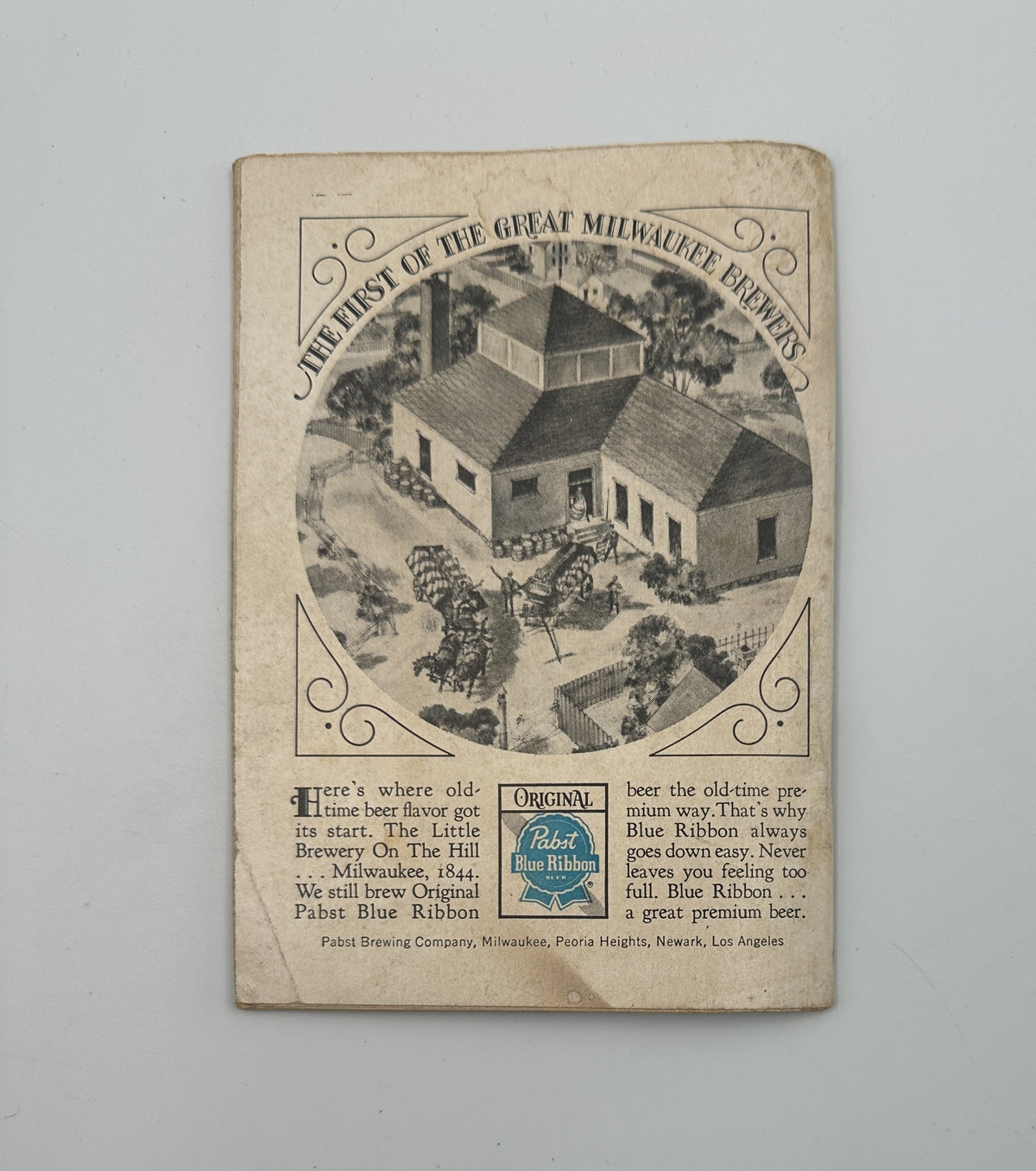 Back cover of Jet Magazine June 1, 1967 featuring an advertisement for Pabst Blue Ribbon beer, showcasing the historical brewery and its significance in Milwaukee.