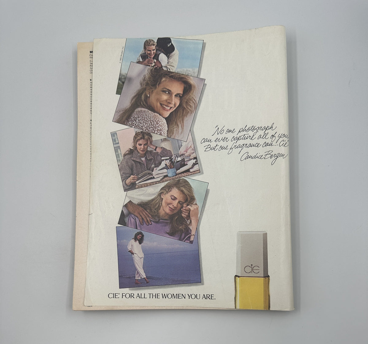 Advertisement from Glamour Magazine May 1983 promoting beauty products, featuring photographs and a message about embracing personal beauty. Includes branding for CIE cosmetics.