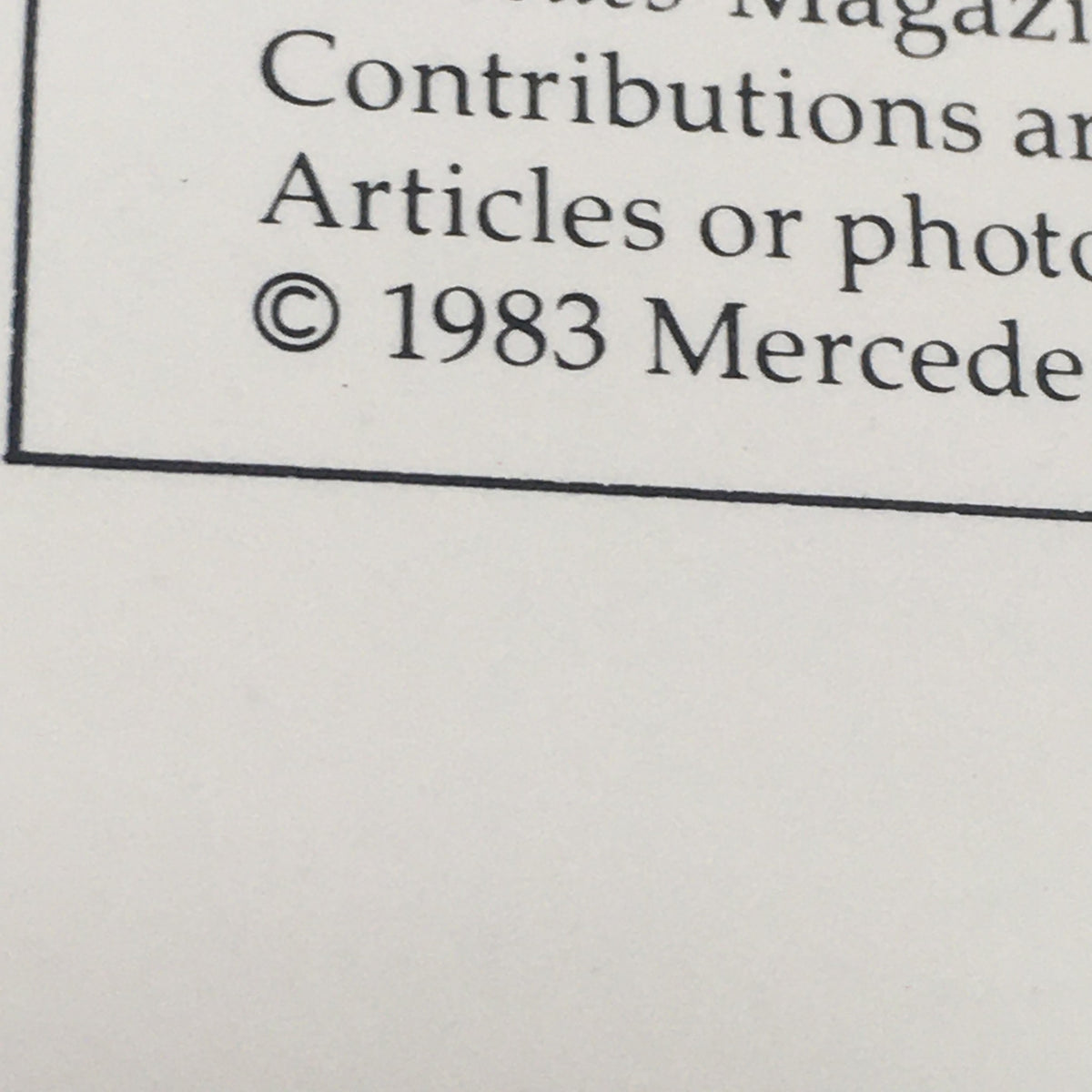Copyright section from the 1983 Mercedes Volume XI Dealership Car Auto Brochure Catalog highlighting the copyright notice.