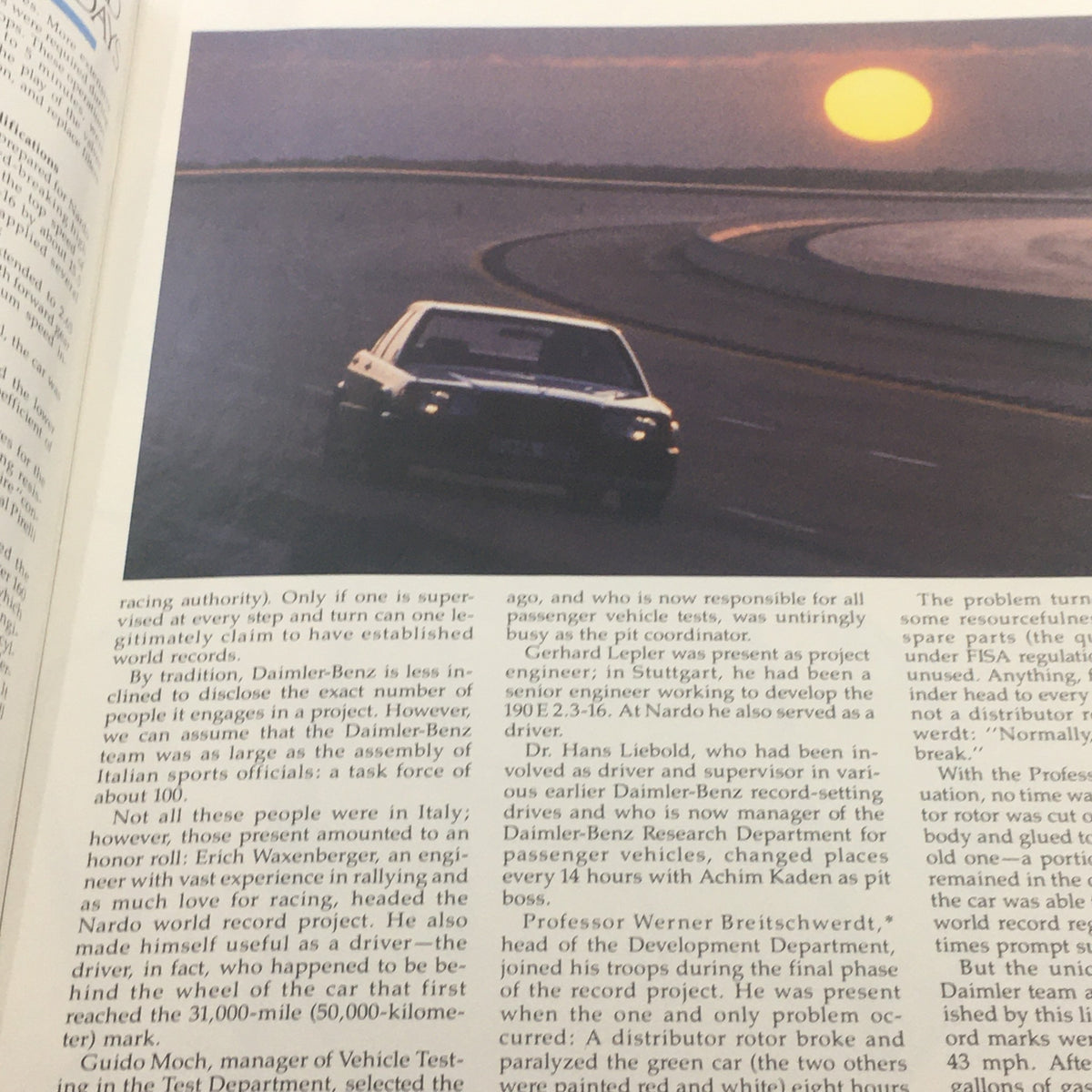 Another interior page of the 1983 Mercedes Volume XI Dealership Car Auto Brochure Catalog detailing the development and engineering of the Mercedes-Benz vehicles.