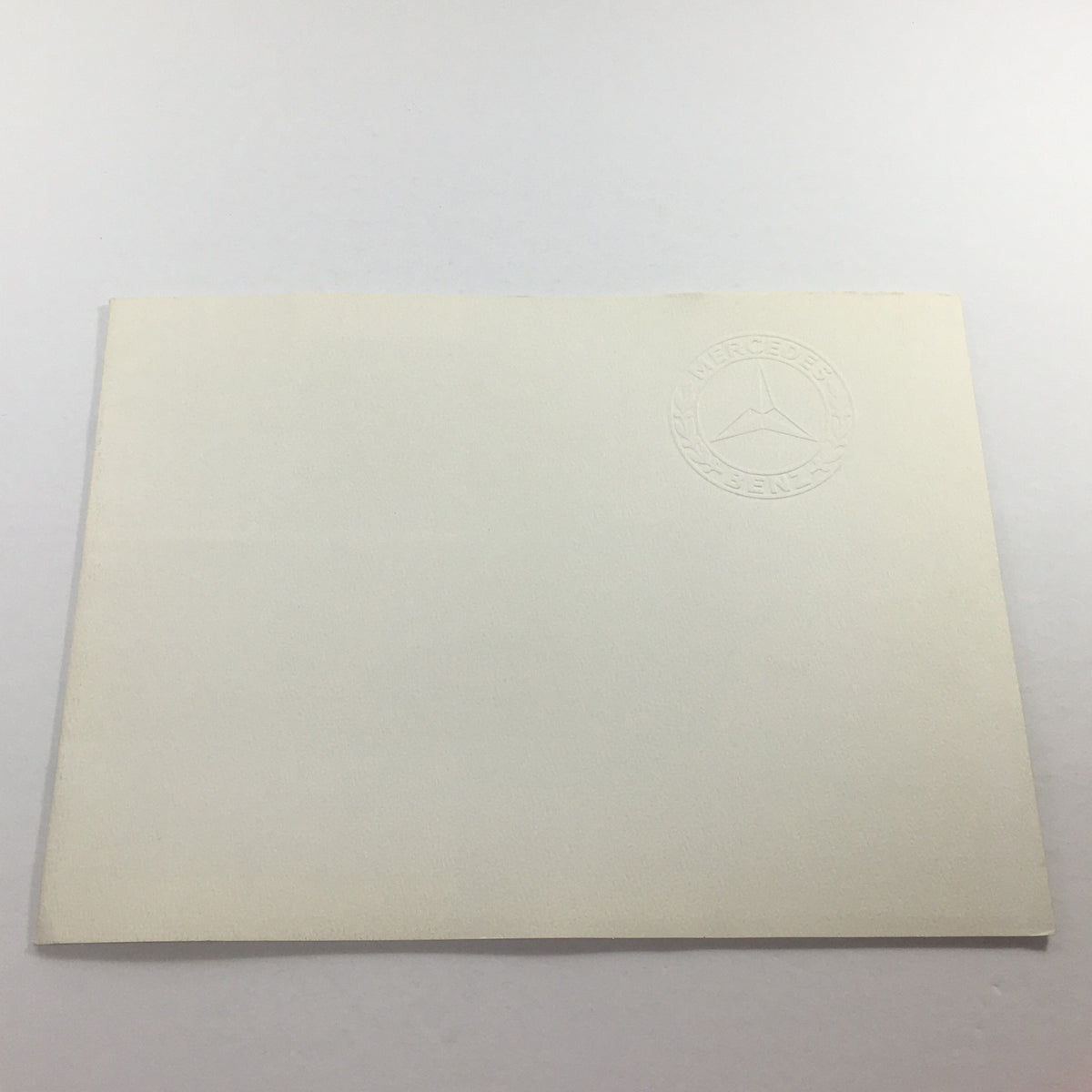 Back cover of the 1954 Mercedes-Benz 300-SL Fuel Injection Dealership Car Auto Brochure Catalog showcasing a minimalist design.
