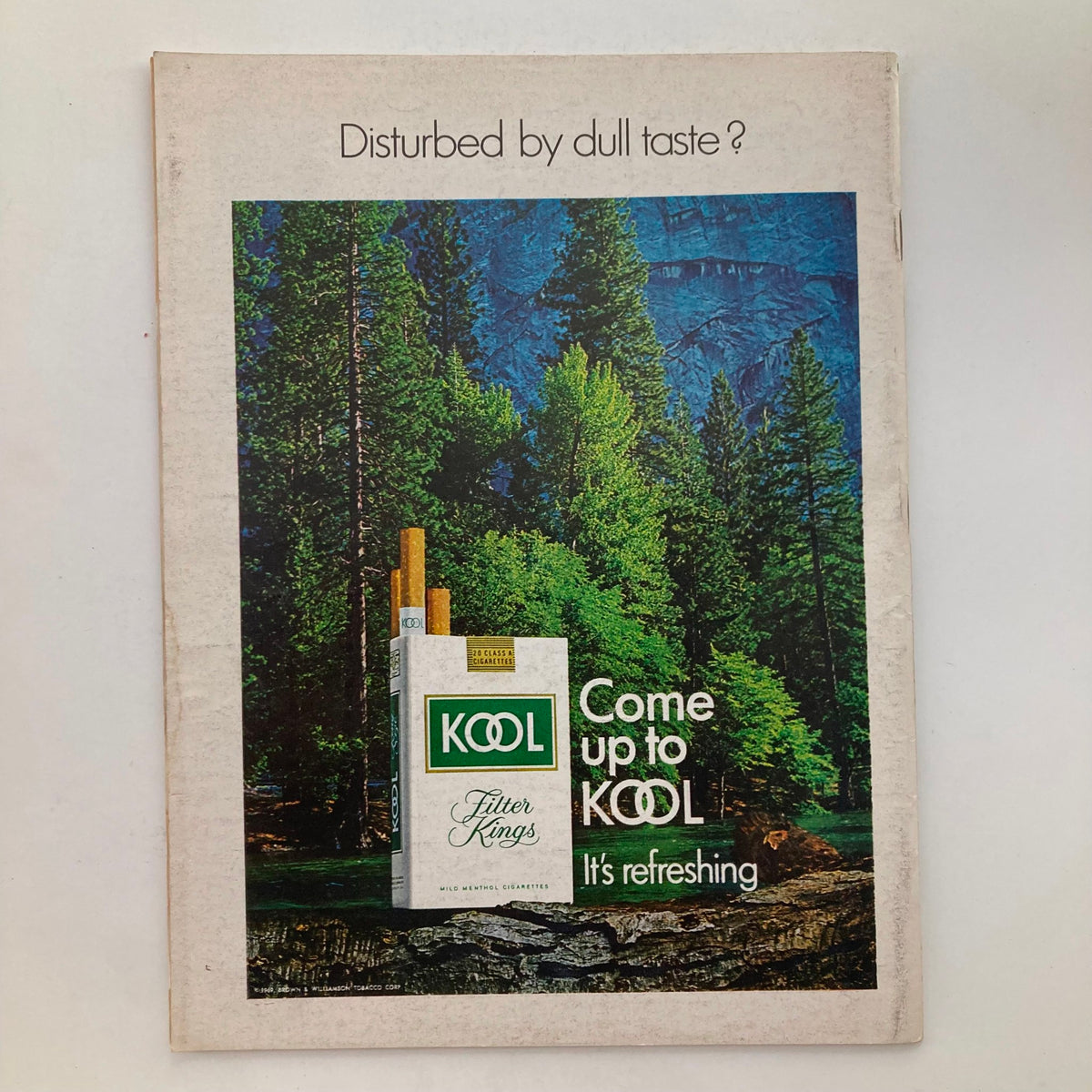 Cover of VTG Newsweek Magazine January 26 1970 with an advertisement for KOOL cigarettes surrounded by nature.