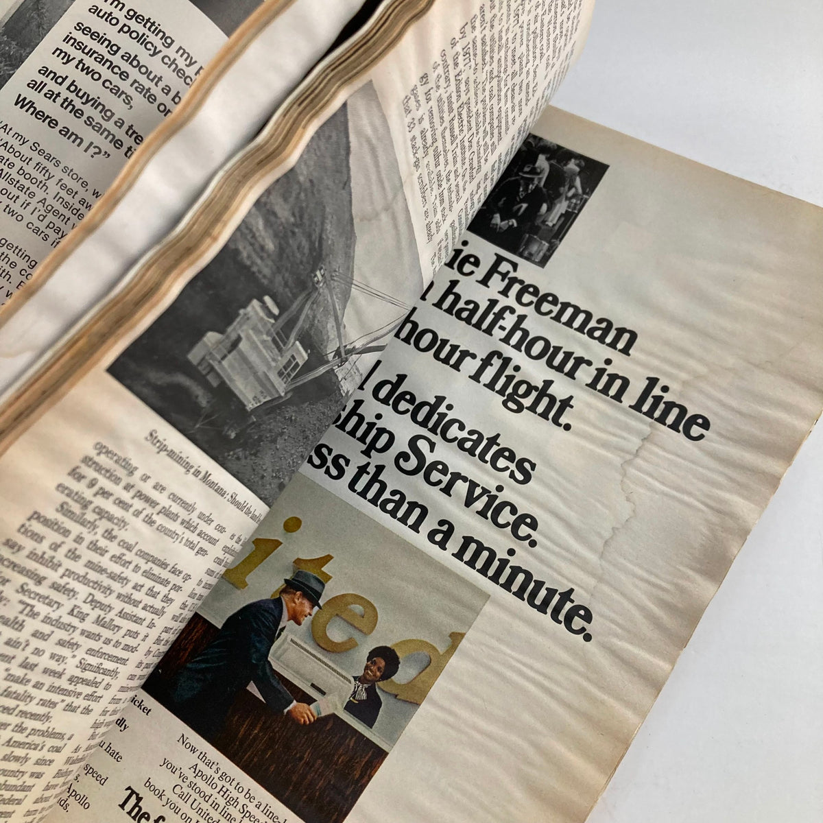 Inside pages of VTG Newsweek Magazine from November 12, 1973, showcasing articles related to Richard Nixon and the Watergate scandal.