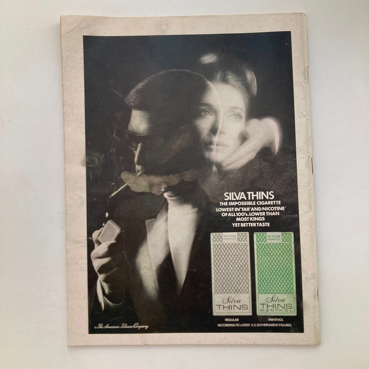 Advertisement from VTG Newsweek Magazine February 10, 1969 for Silva Thins cigarettes, showcasing a glamorous image with notable marketing appeal.