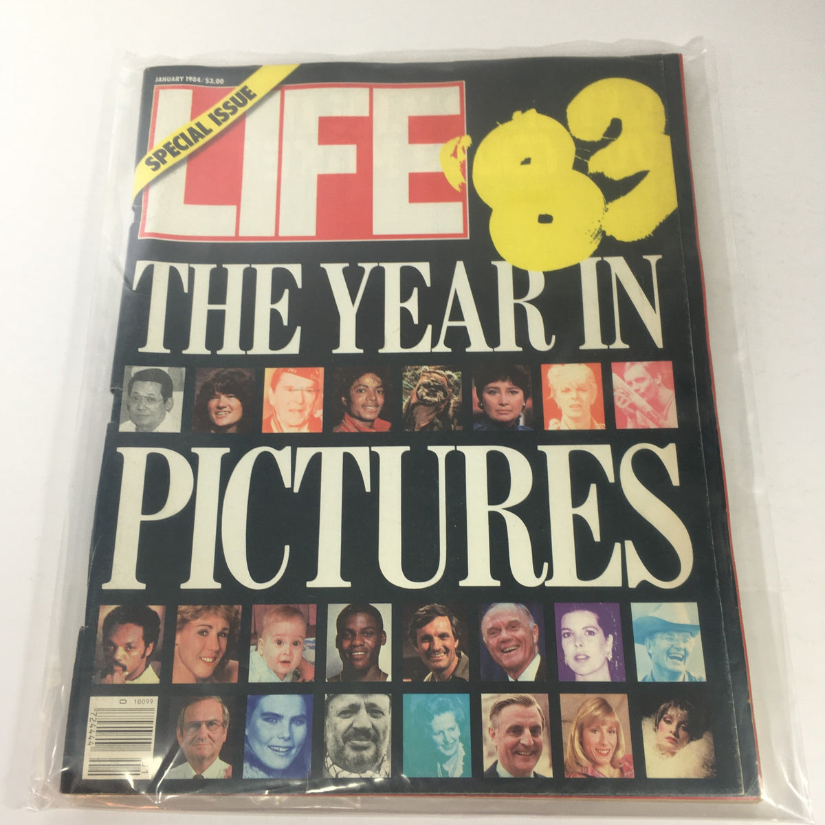 Vintage Life Magazine from January 1984 titled 'The Year In Pictures Of The Year 1983', featuring iconic photographs and notable figures of 1983 on its cover.