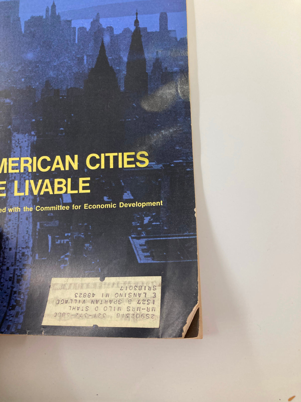 Close-up of the cover of the VTG Saturday Review Magazine, January 8, 1966, highlighting the title 'Making American Cities More Livable'. The magazine displays urban imagery and a price tag at the bottom.