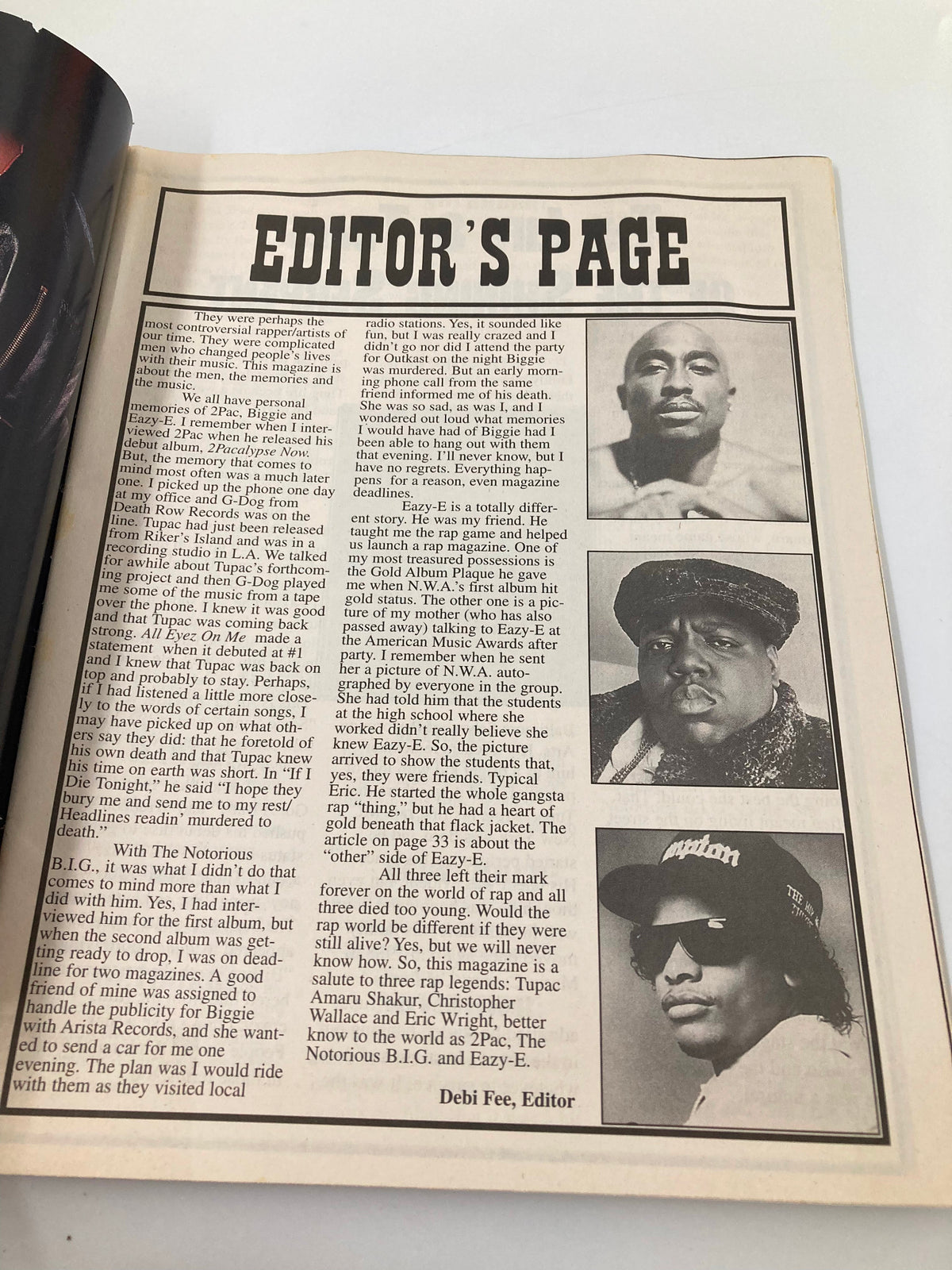 Rap Legends Magazine Tupac Shakur Plus Eazy-E and Notorious B.I.G.