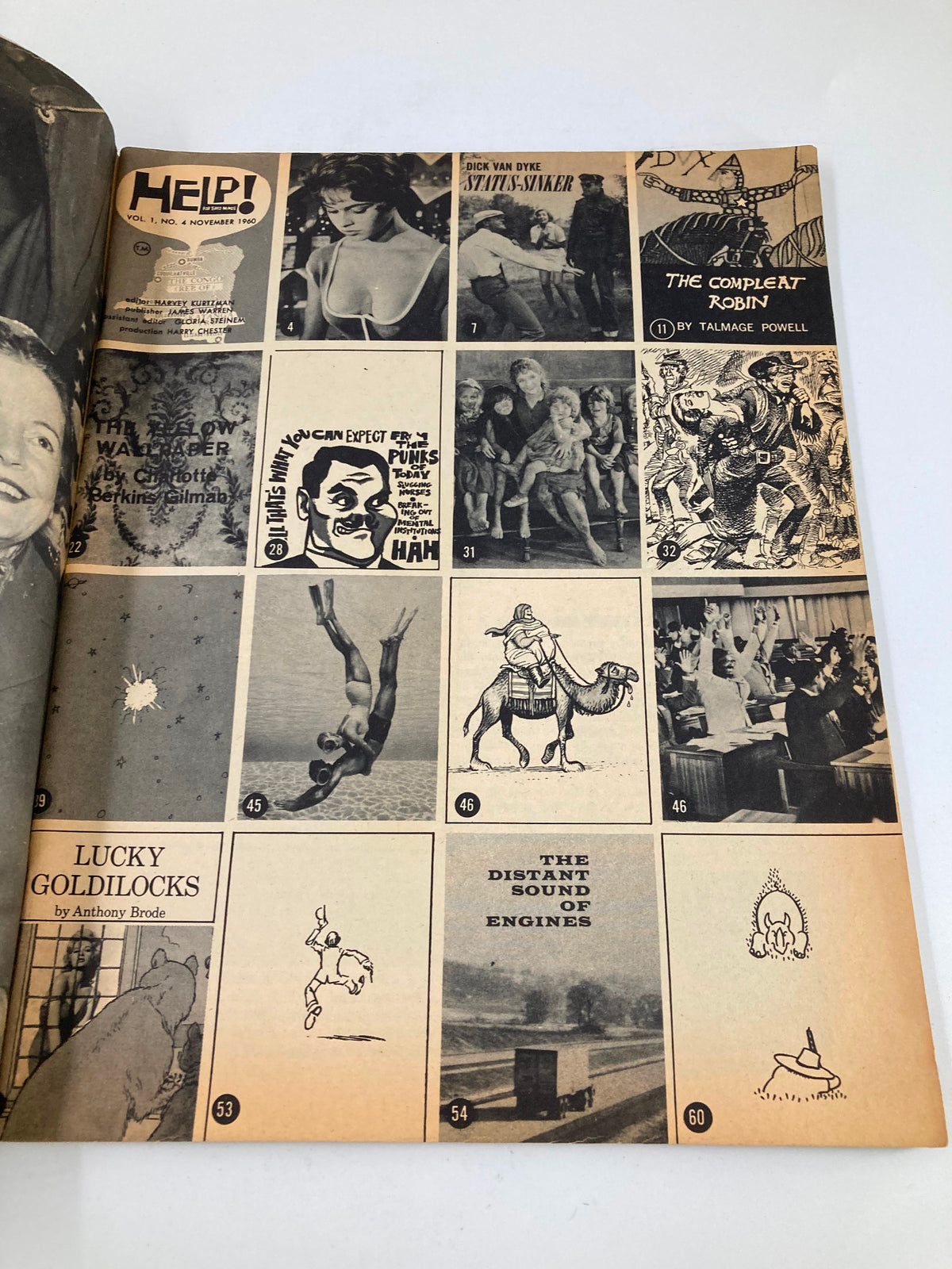 Page layout from VTG Help Magazine November 1960, displaying various illustrations and articles, reflecting the editorial style of the era.